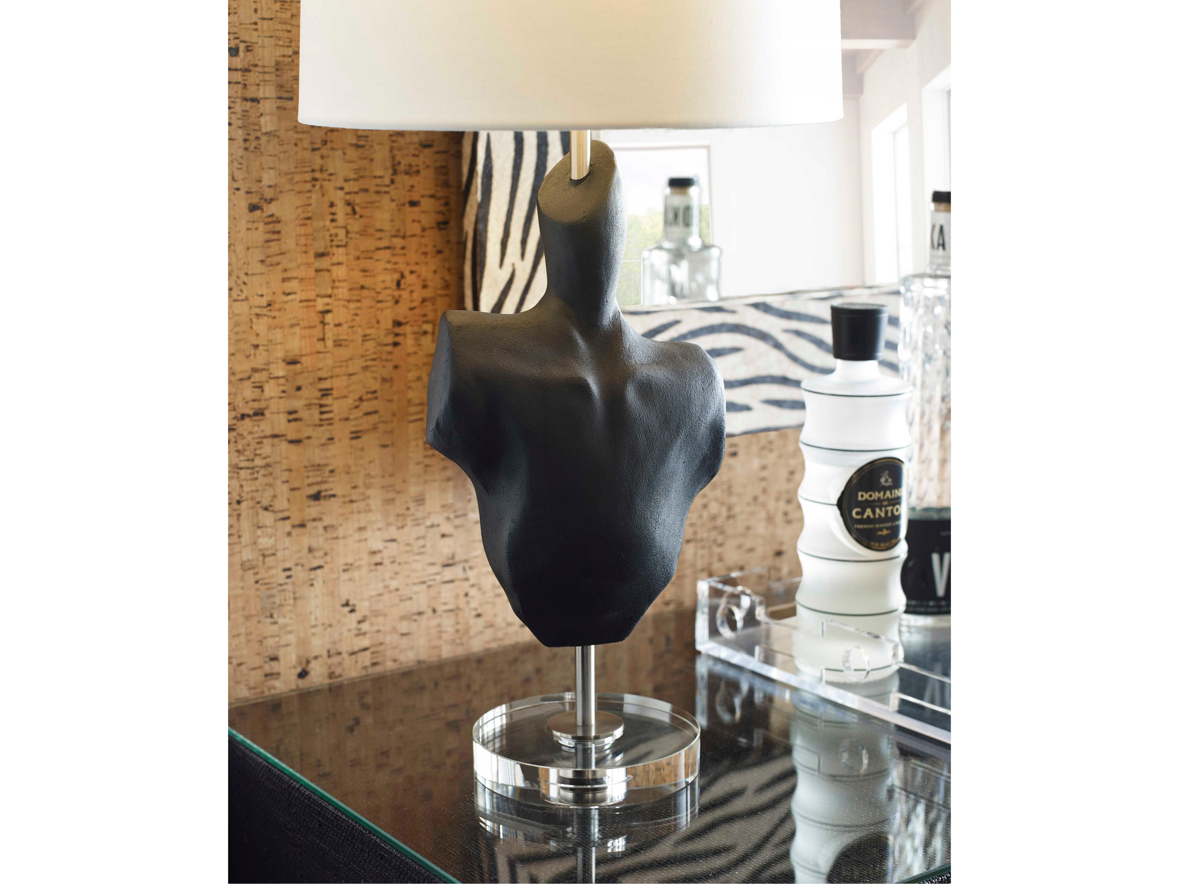 Wildwood Vogue Black Nickel Off White Silkette Buffet Lamp