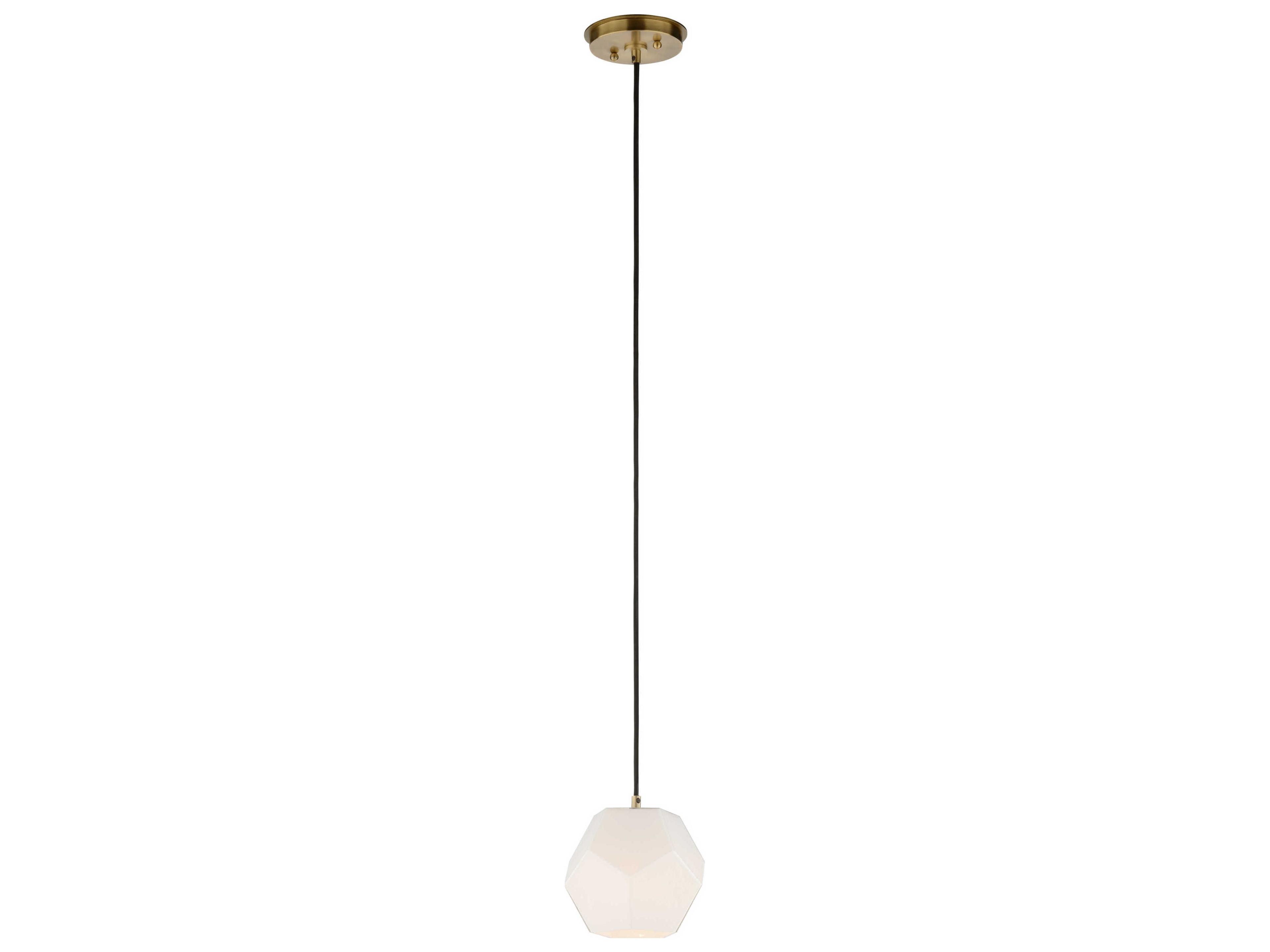Indicus 1-Light Antique Brass Black White Geometric Mini Pendant