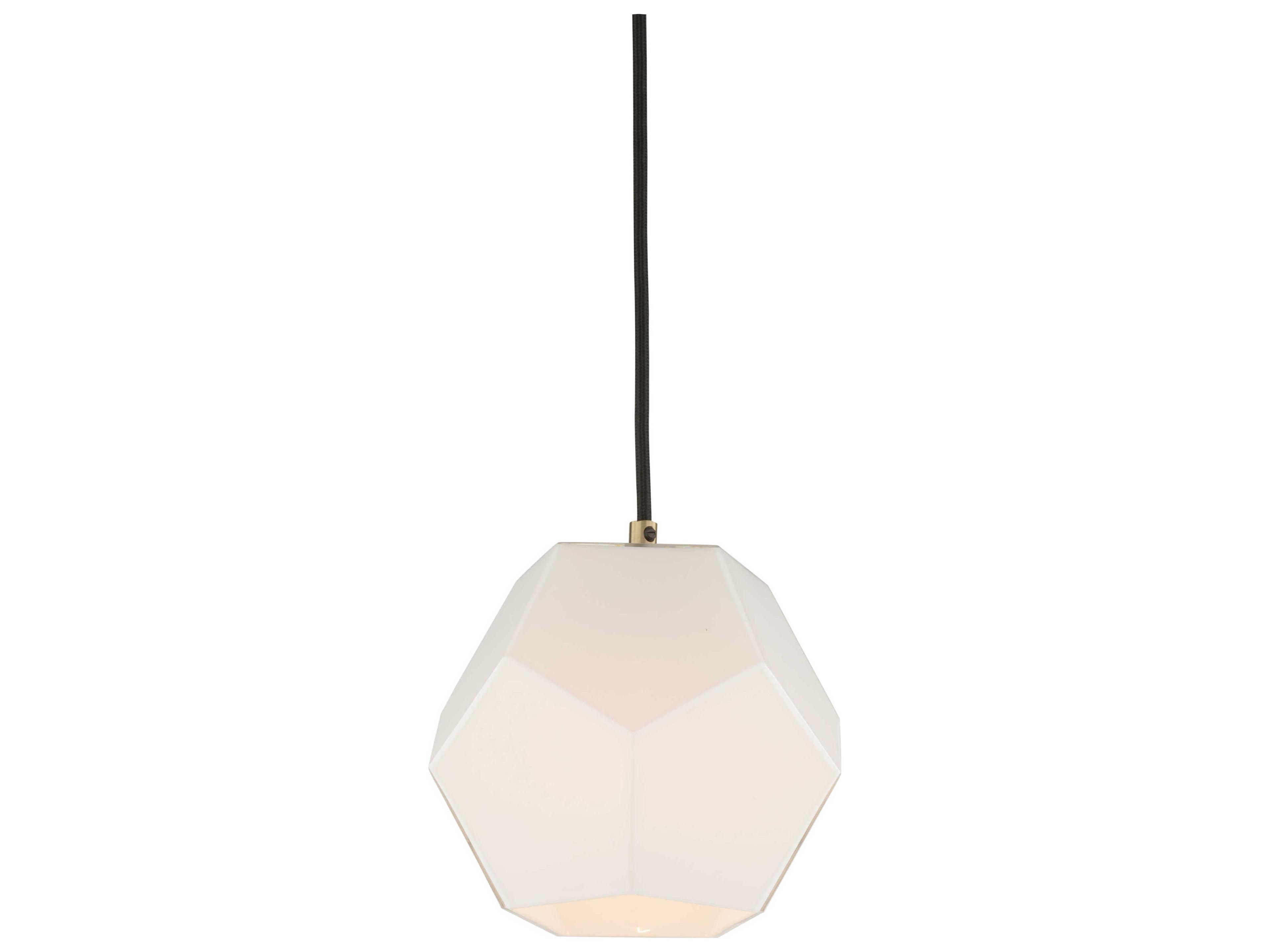 Wildwood Indicus 1-Light Antique Brass Black White Geometric Mini Pendant