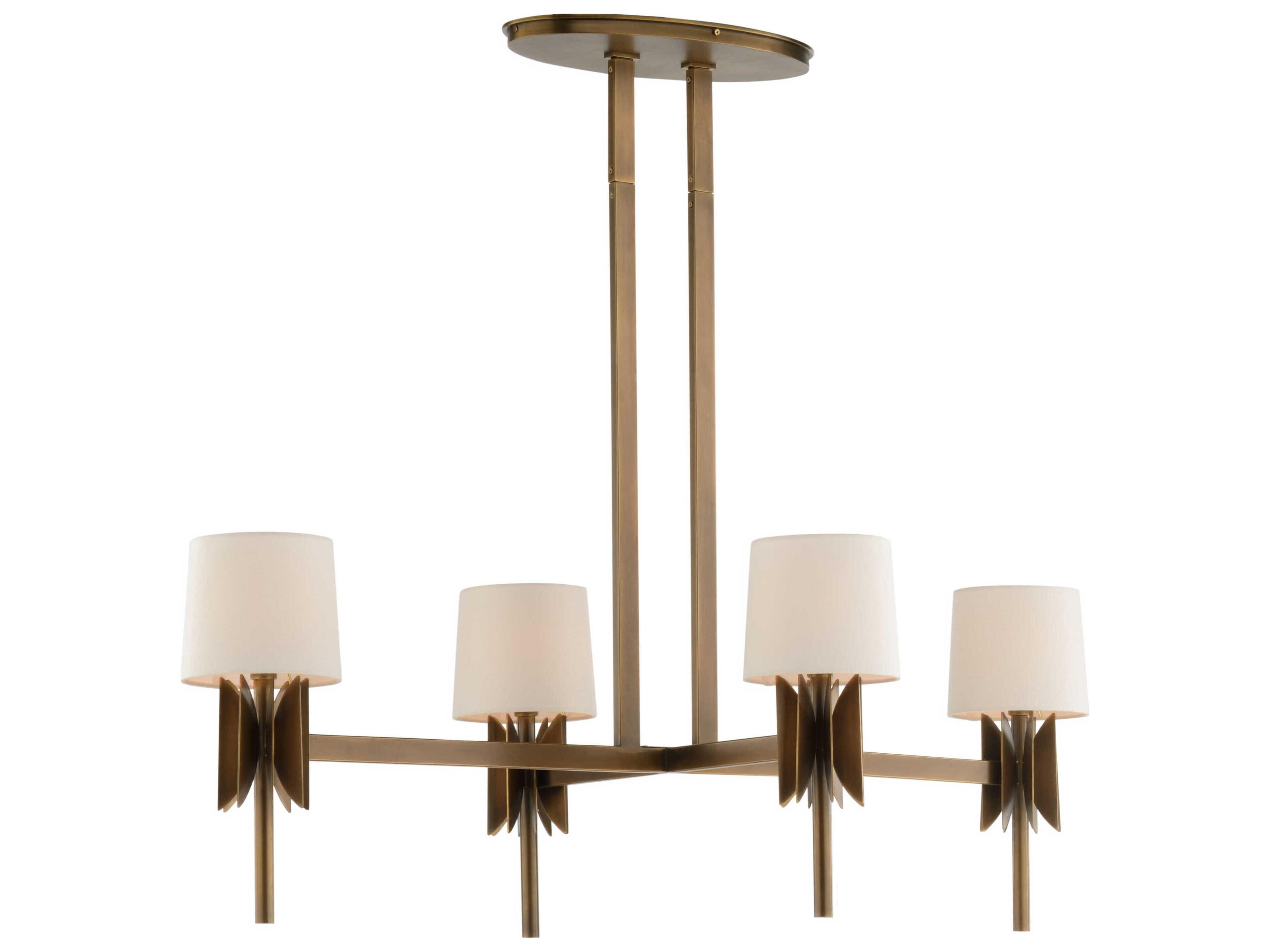 Tilling 4-Light Antique Brass Drum Island Pendant