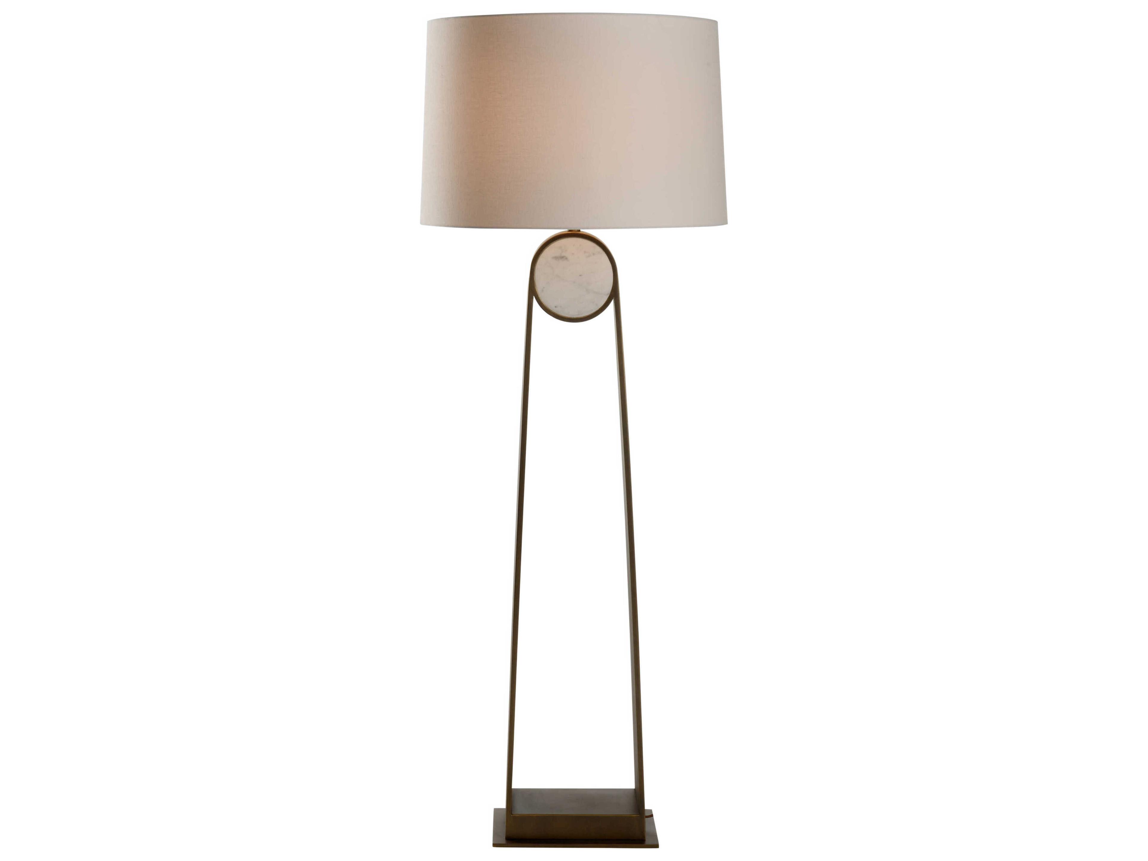 Wildwood Emmons Natural White Bronze Off Linen Floor Lamp