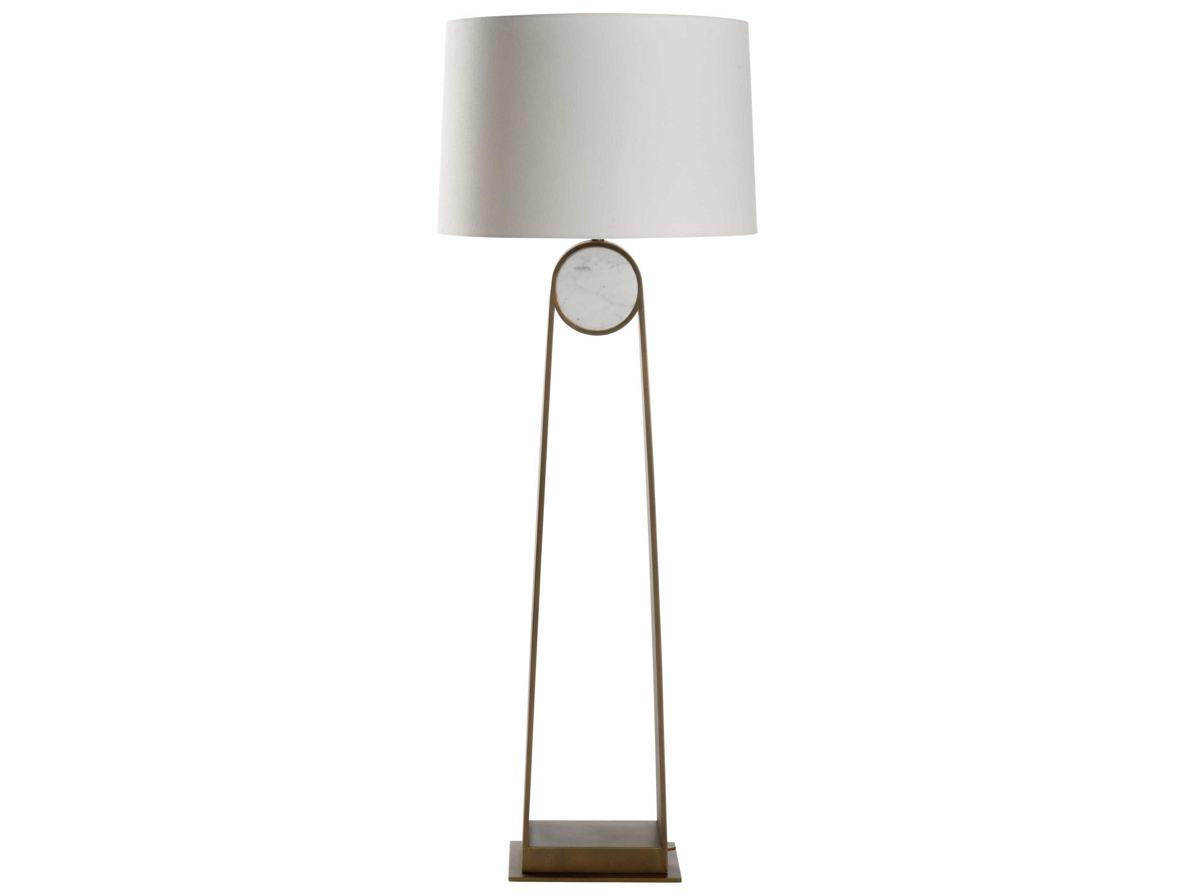 Wildwood Emmons Natural White Bronze Off Linen Floor Lamp