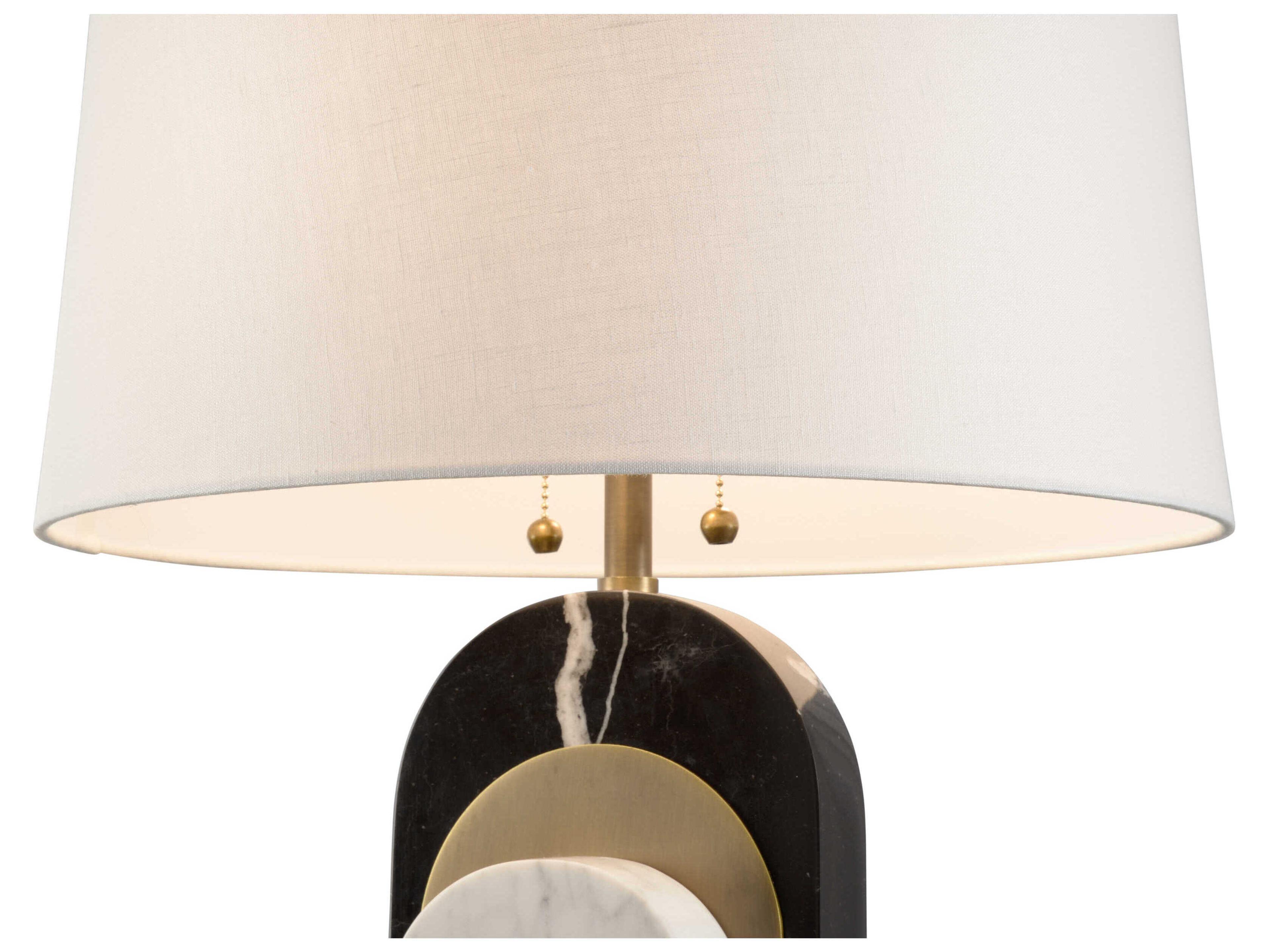 Wildwood Channarock Black White Off Linen Buffet Lamp