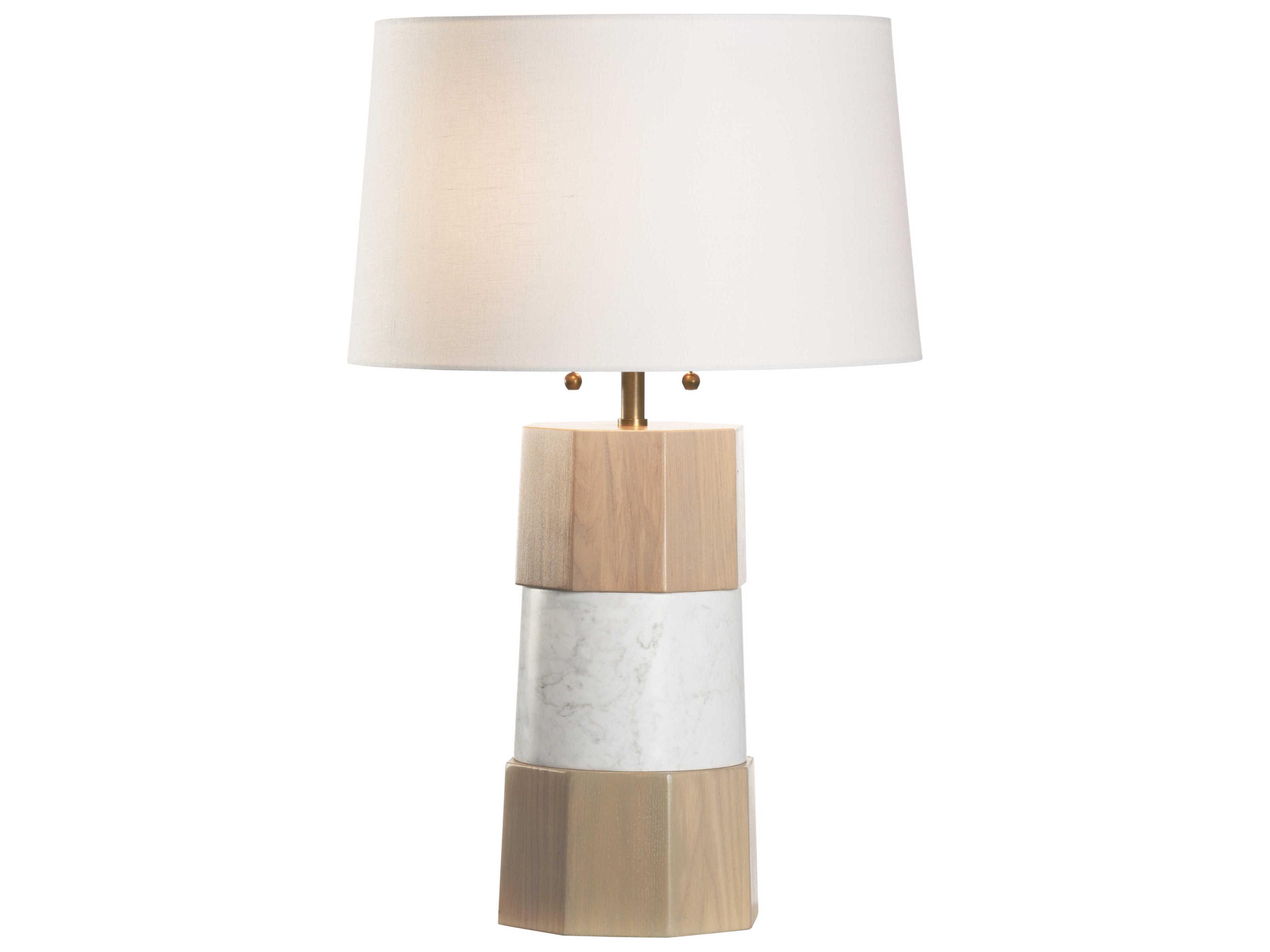 Laurence White Oak Natural Off Linen Wood Buffet Lamp