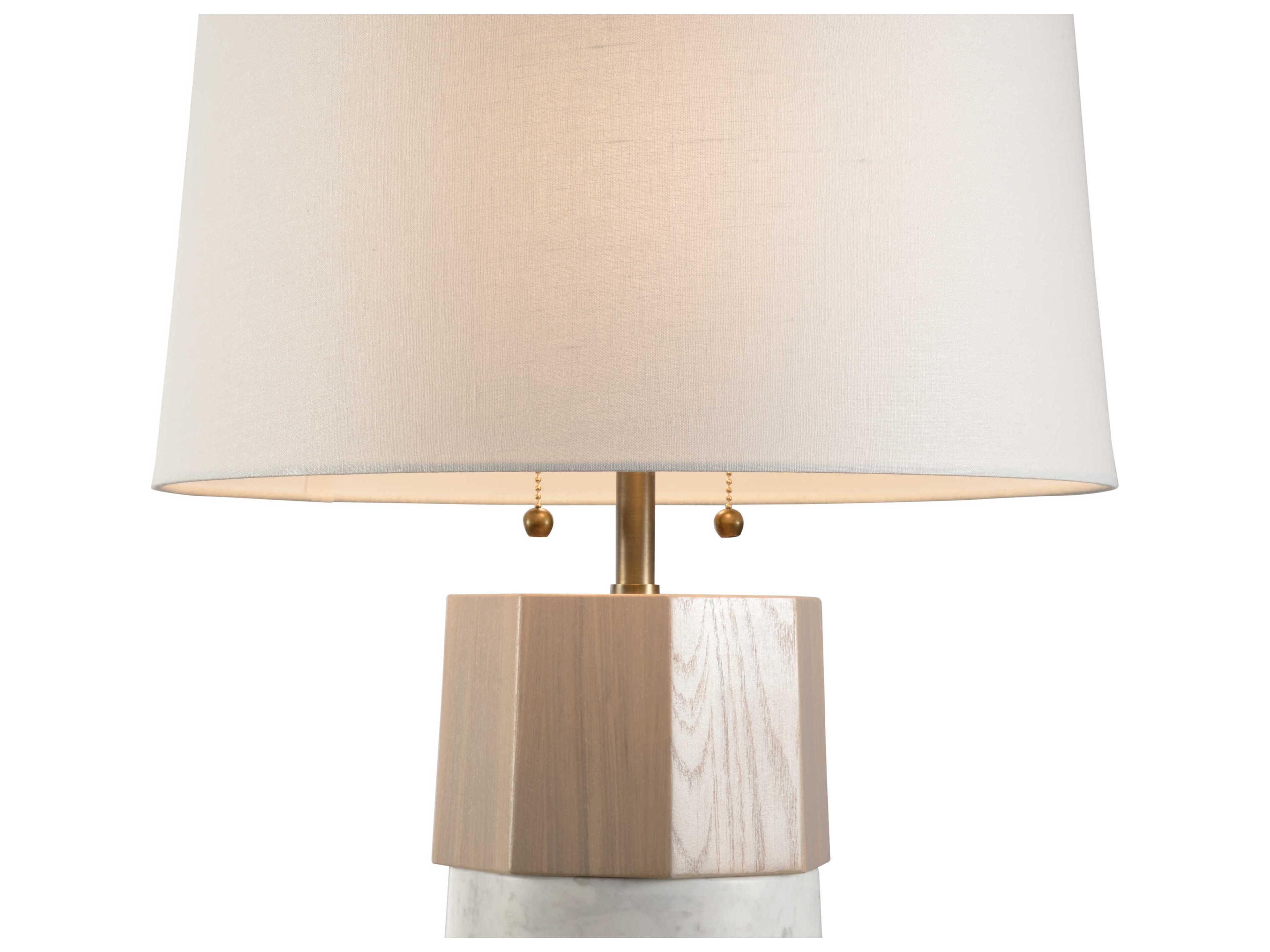 Wildwood Laurence White Oak Natural Off Linen Wood Buffet Lamp