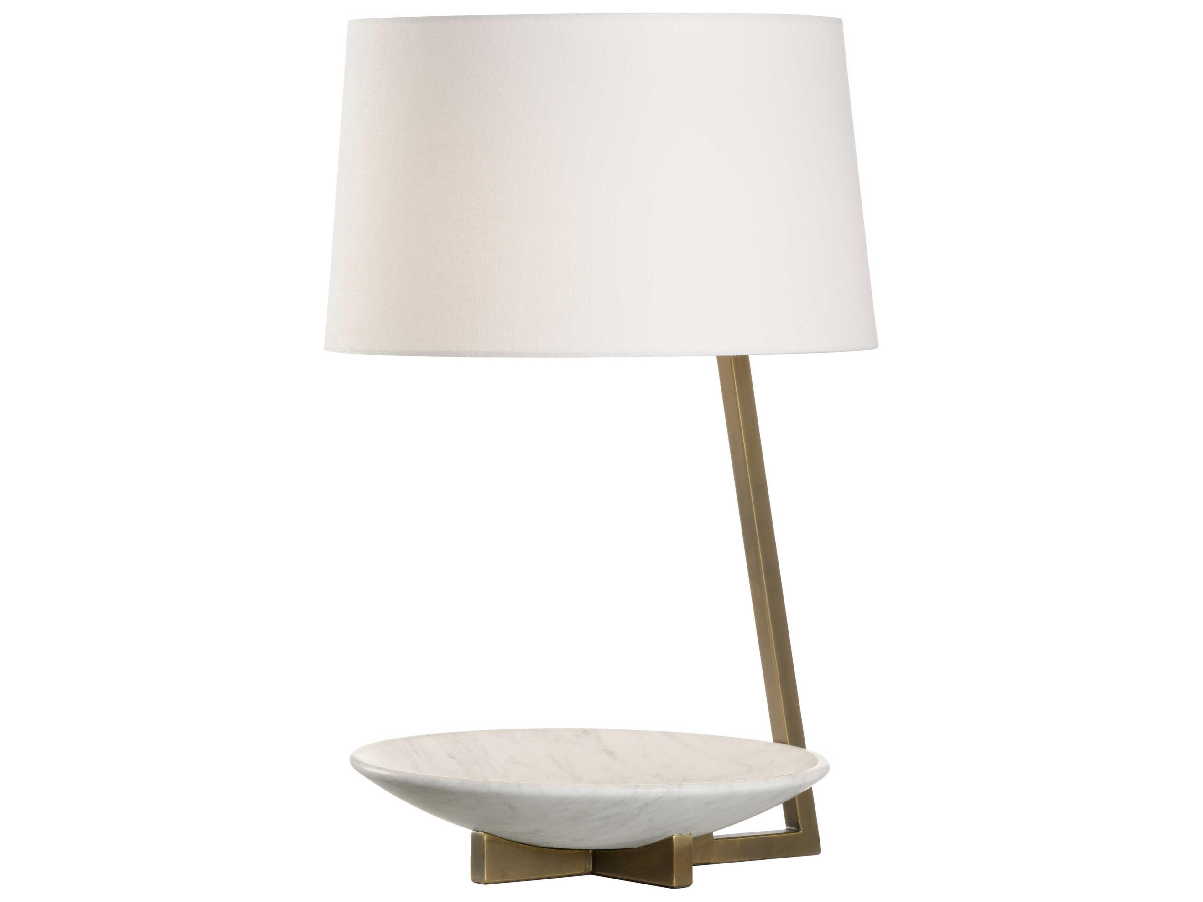 Wildwood Elgin Antique Brass Natural White Off Linen Gold Buffet Lamp