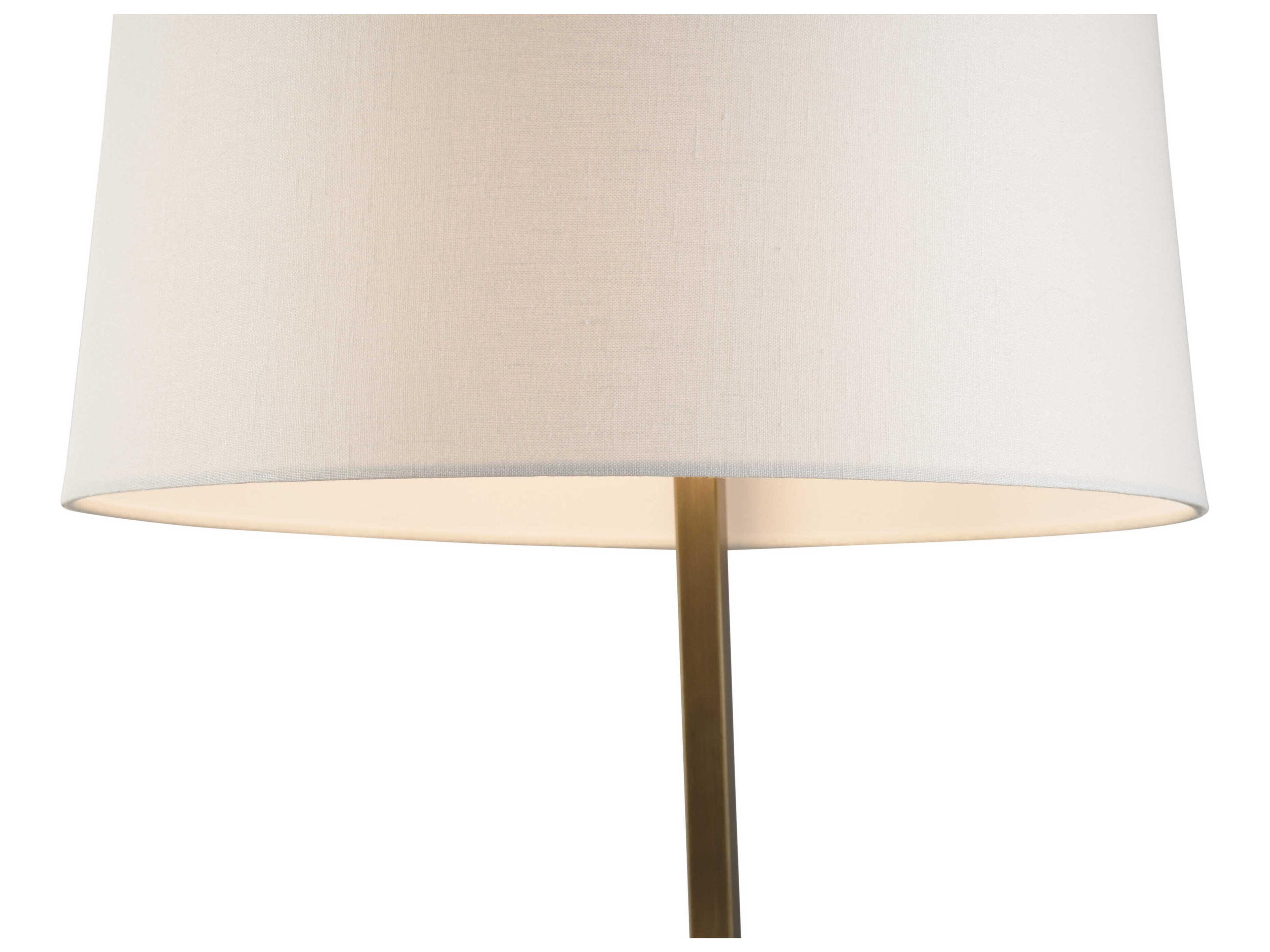 Wildwood Elgin Antique Brass Natural White Off Linen Gold Buffet Lamp