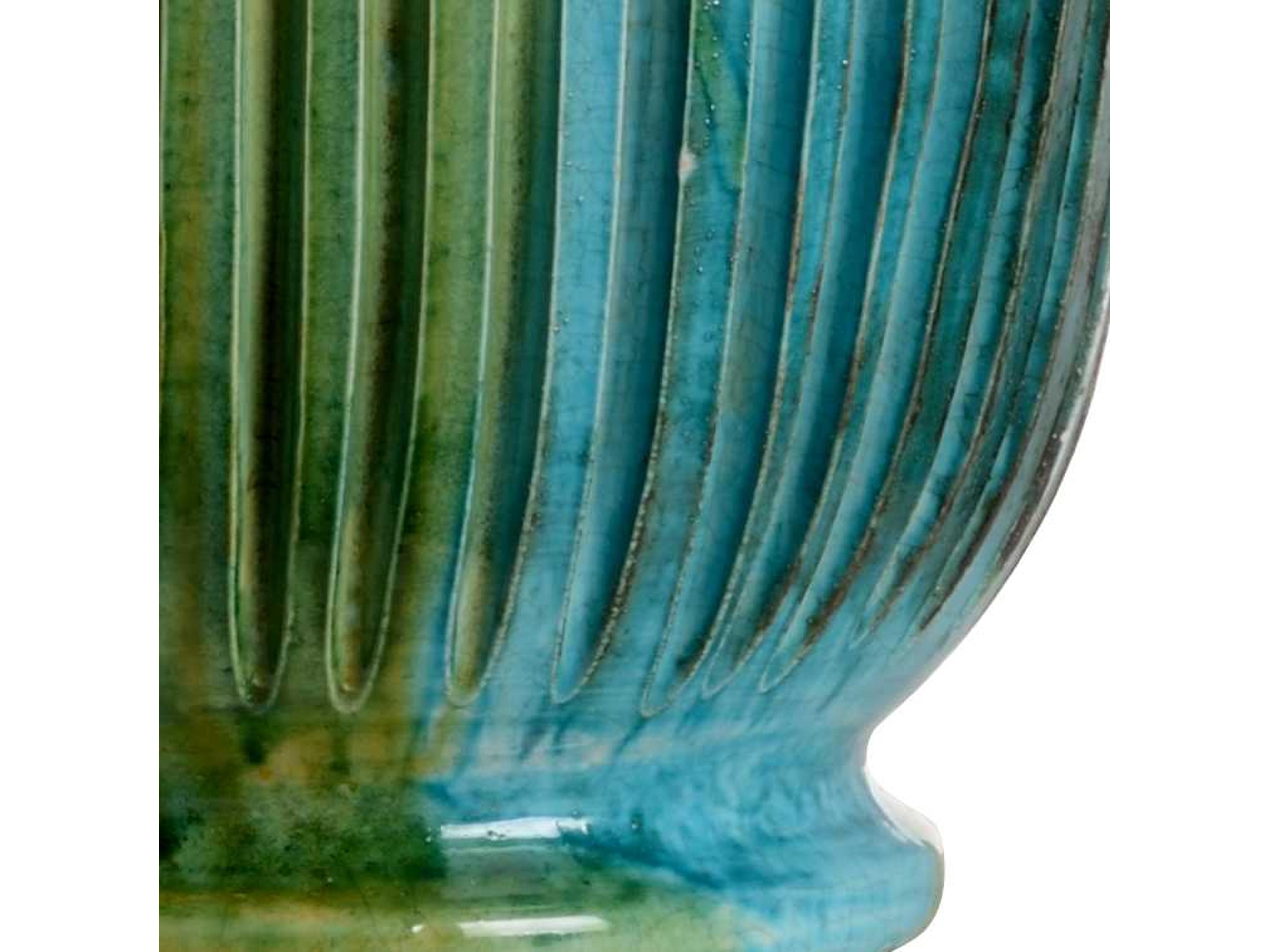 Wildwood San Michele Aquamarine Natural Linen Green Buffet Lamp