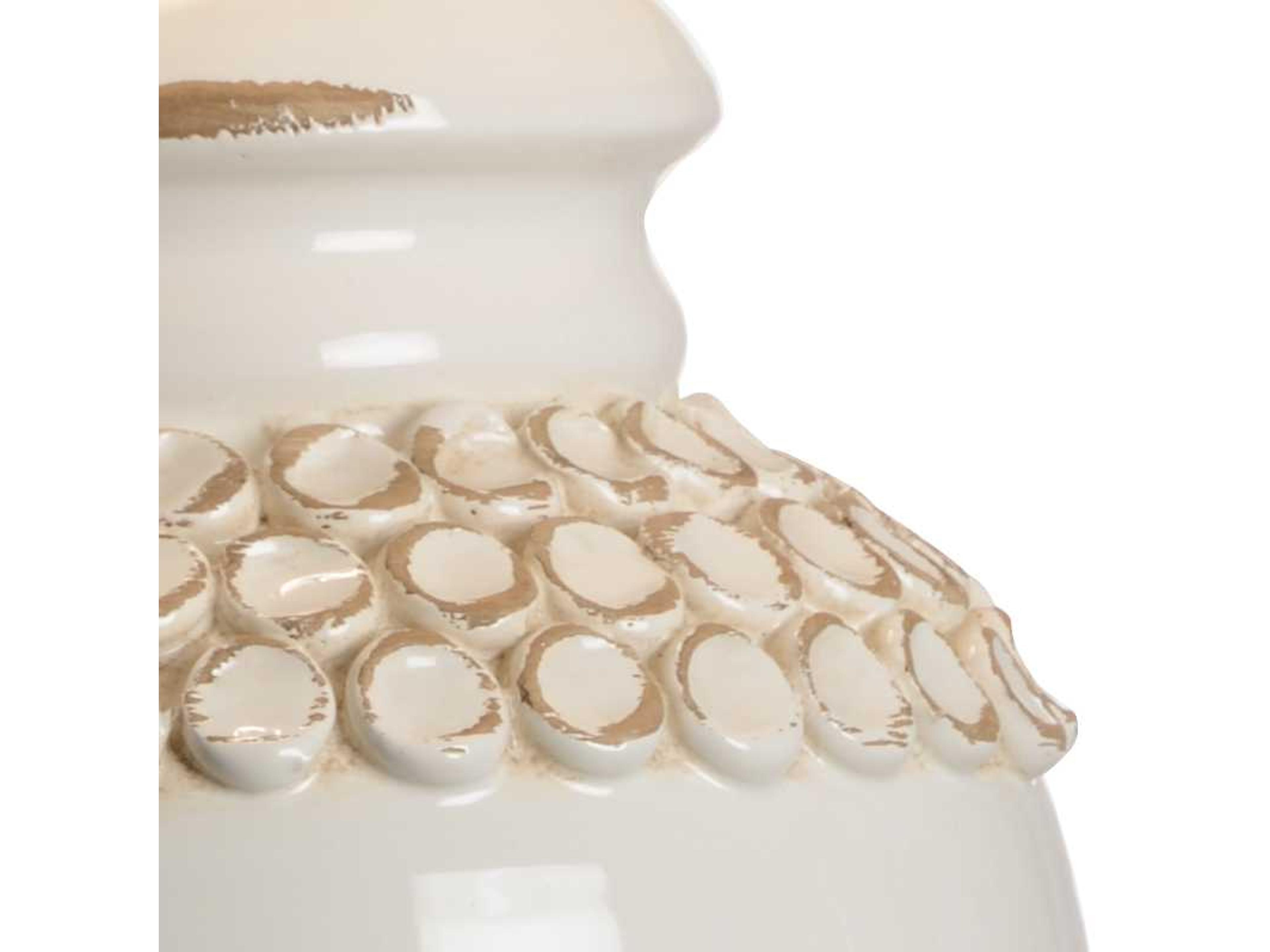 Wildwood Salerno Aged Cream Natural Linen White Buffet Lamp