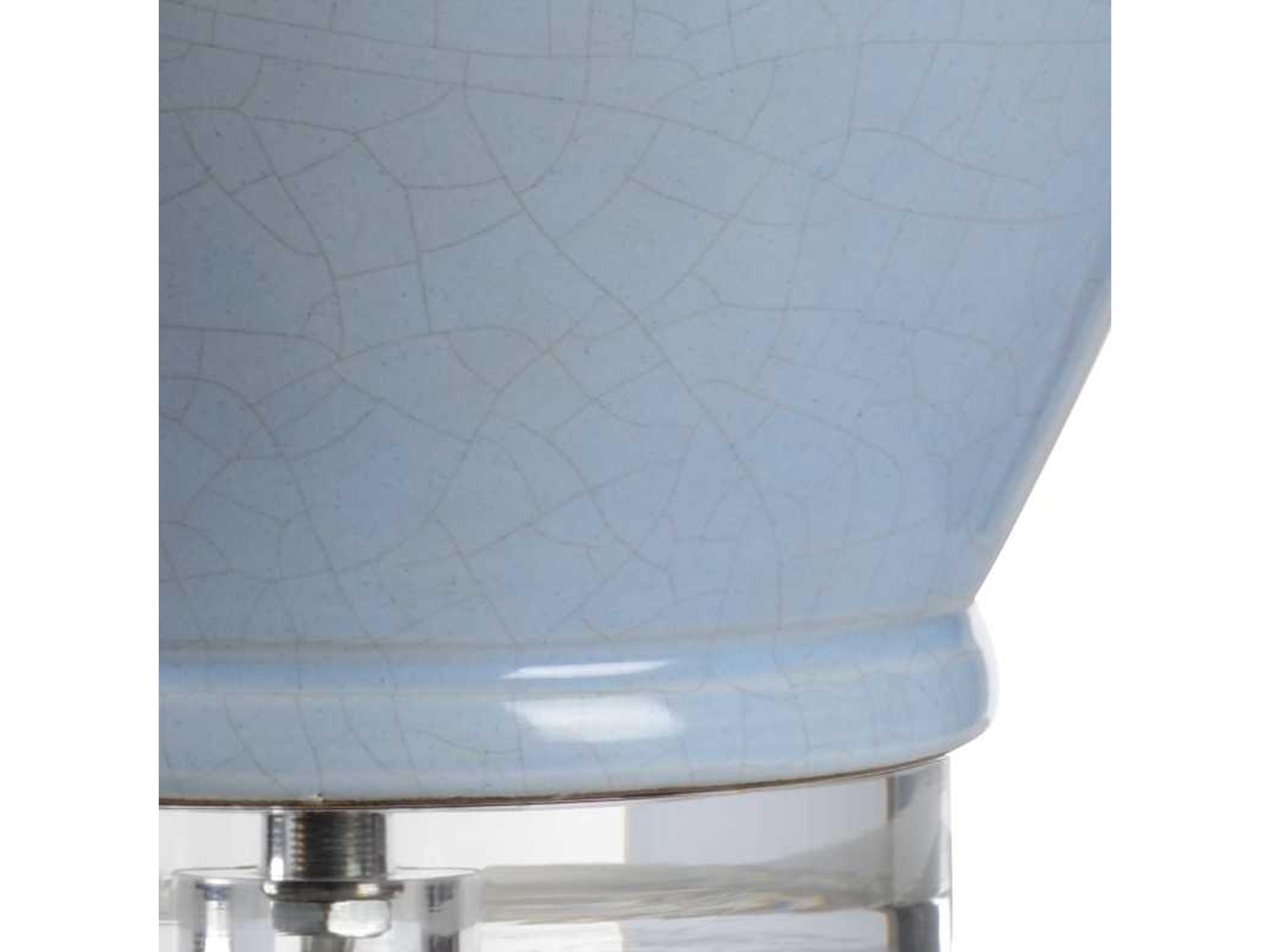 Wildwood Drip Cloud Blue Off White Silk Buffet Lamp