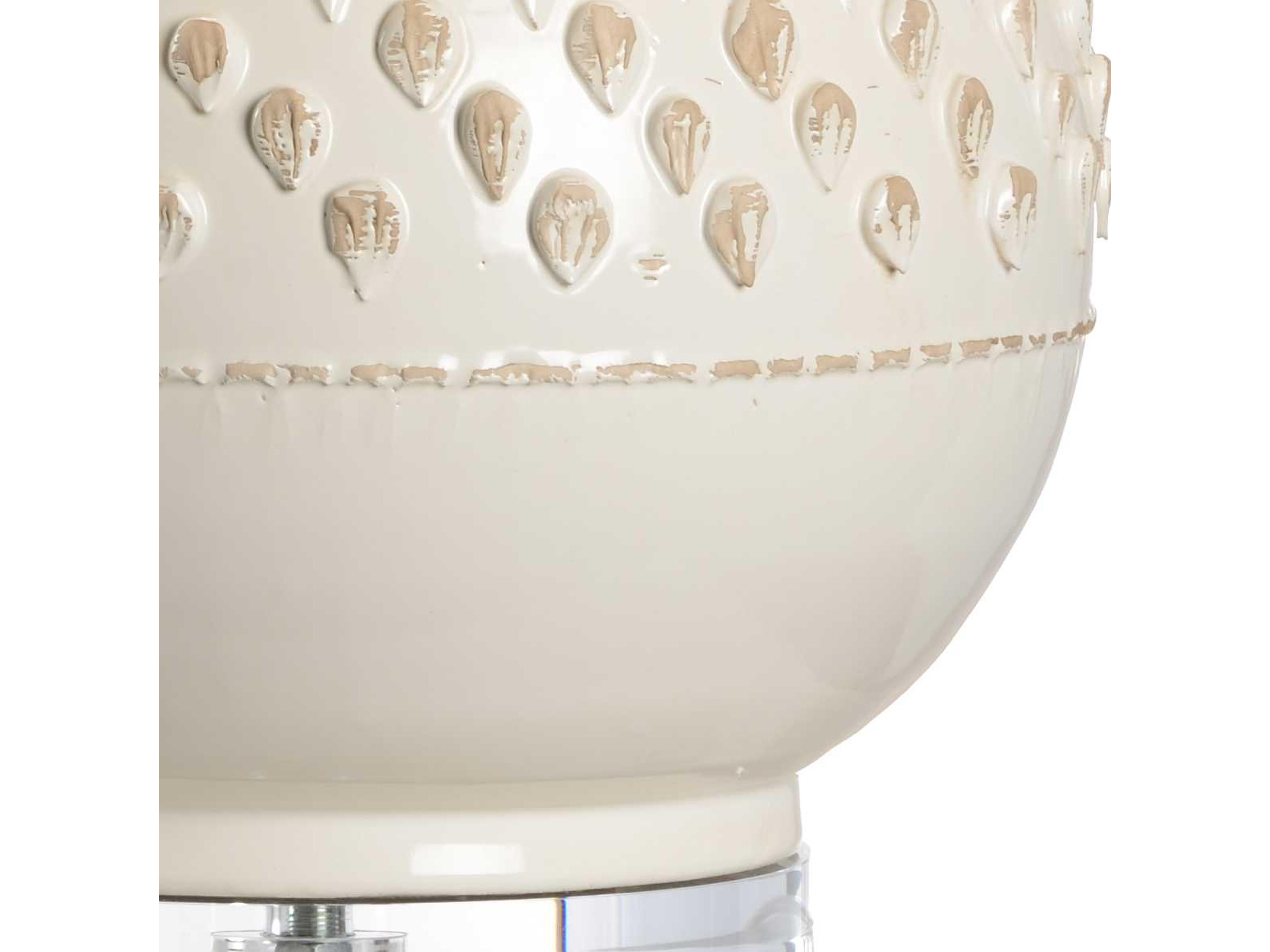 Wildwood Carlotta Aged Cream Raw Silk Off White Buffet Lamp