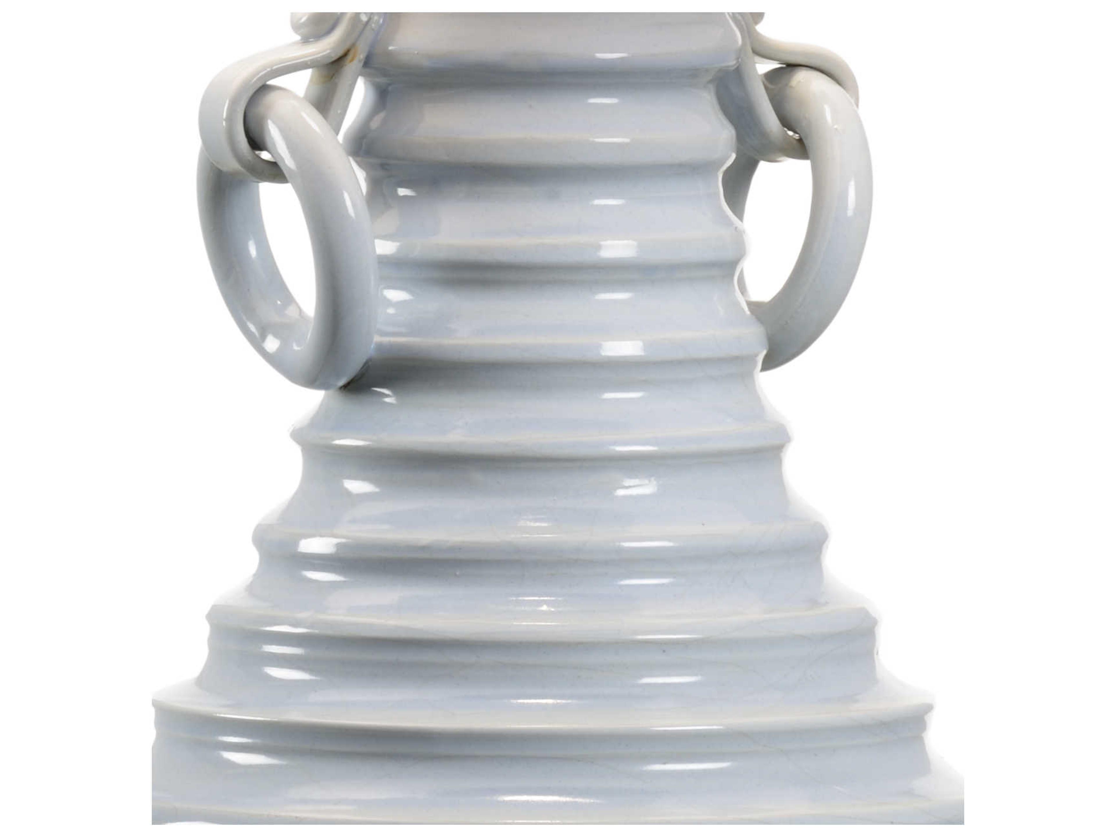 Wildwood Bugello Light Blue White Linen Buffet Lamp