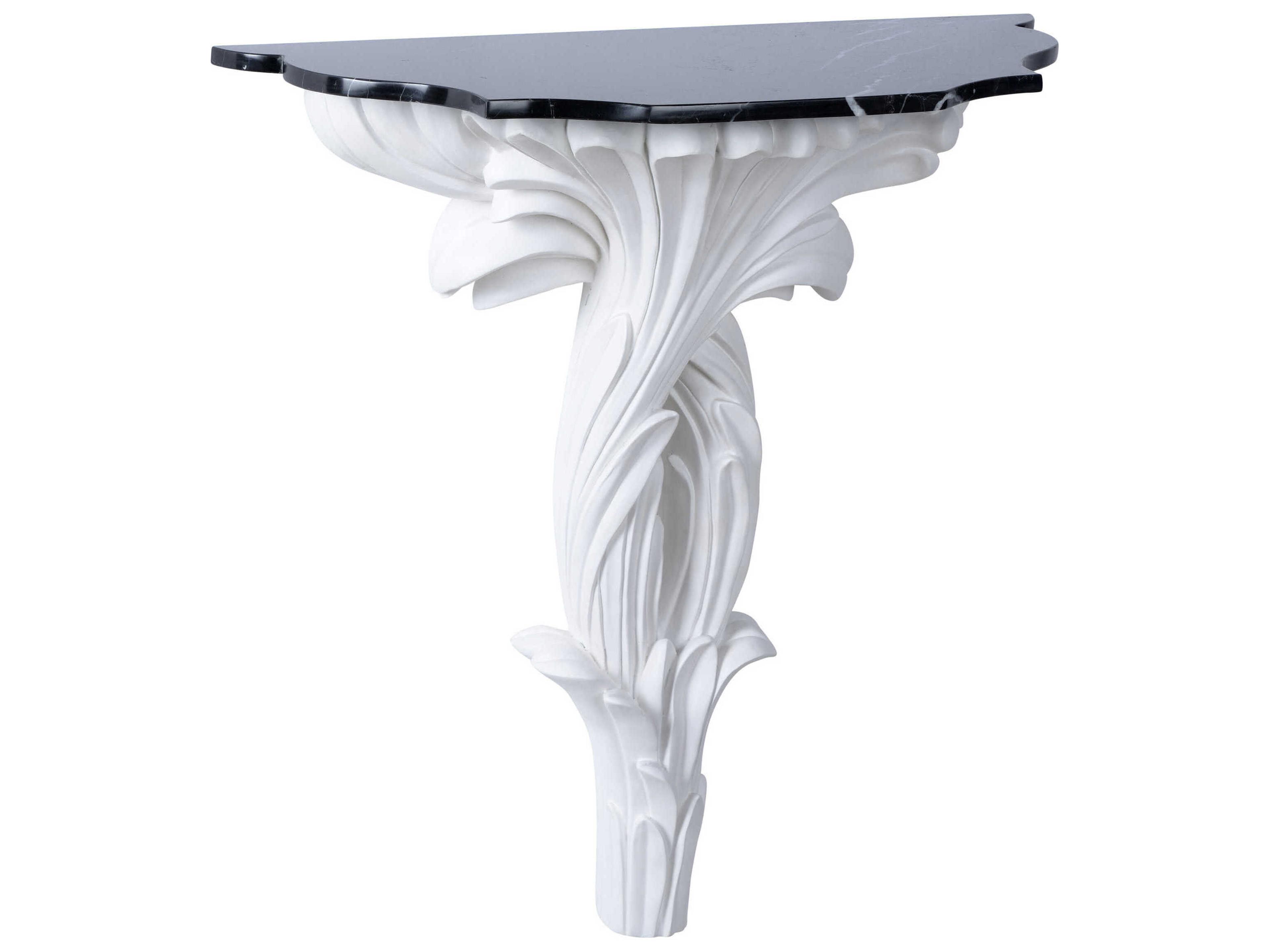 Roche Demilune Marble White Black Console Table