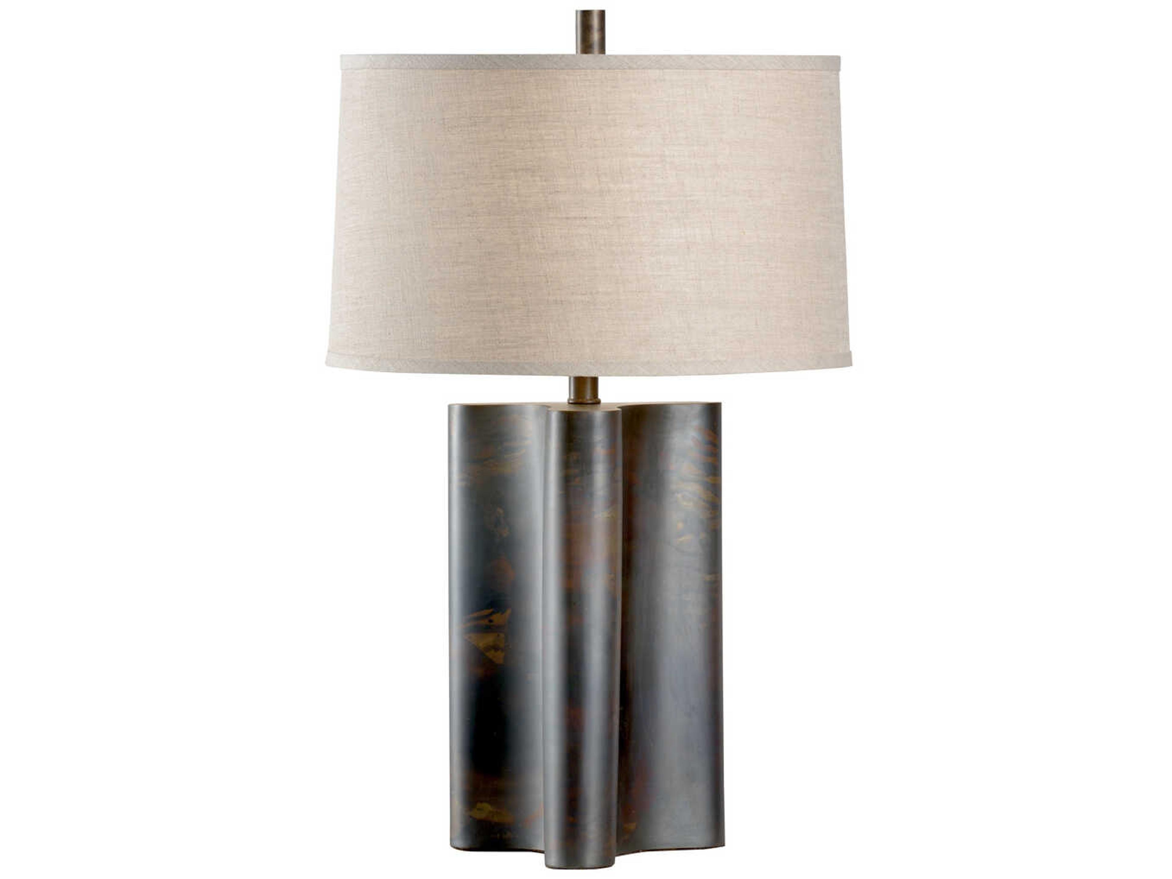 Wildwood Savoy Scorched Bronze Dark Natural Linen Buffet Lamp