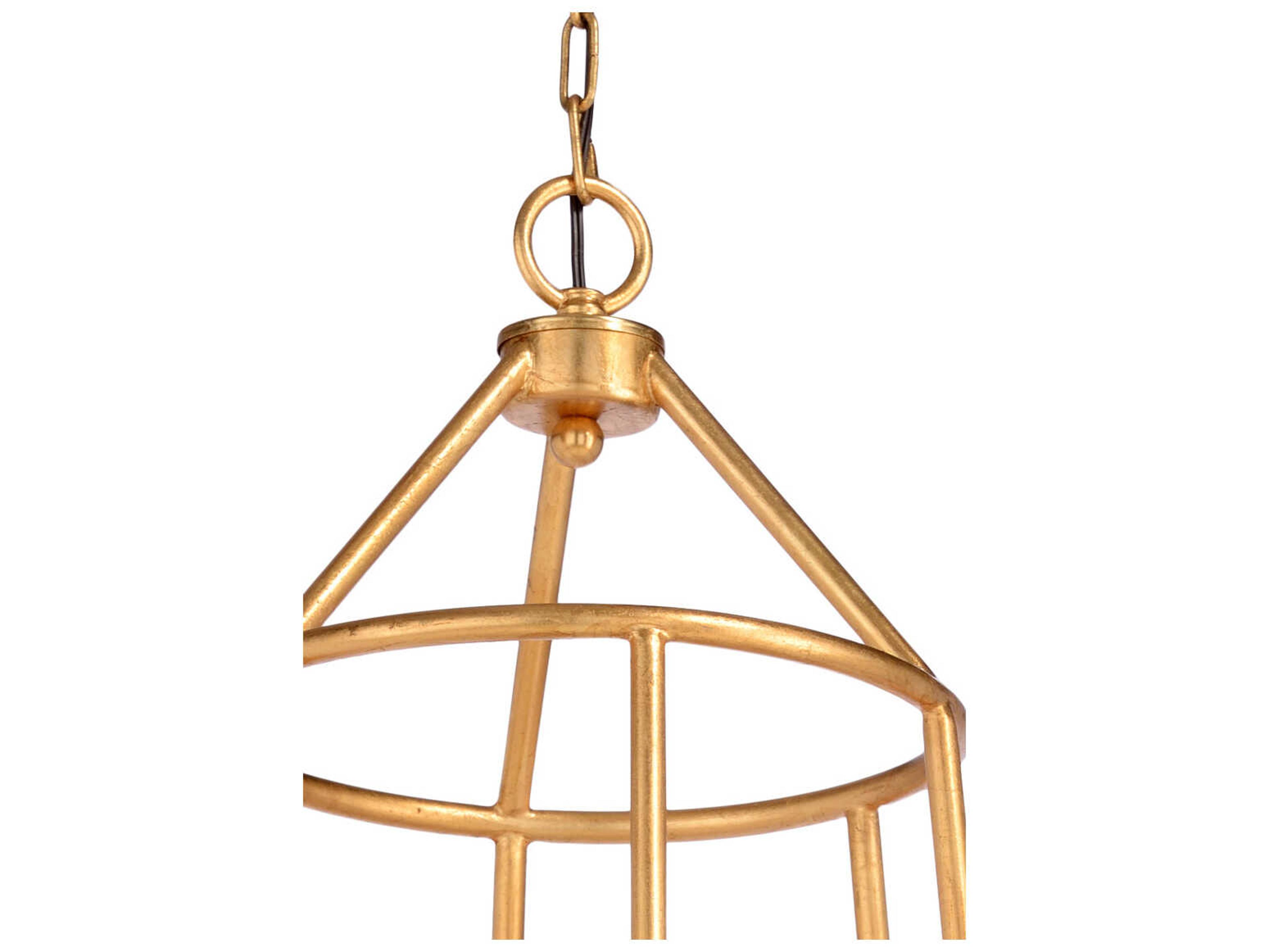 Wildwood 3-Light Antique Gold Leaf Pendant