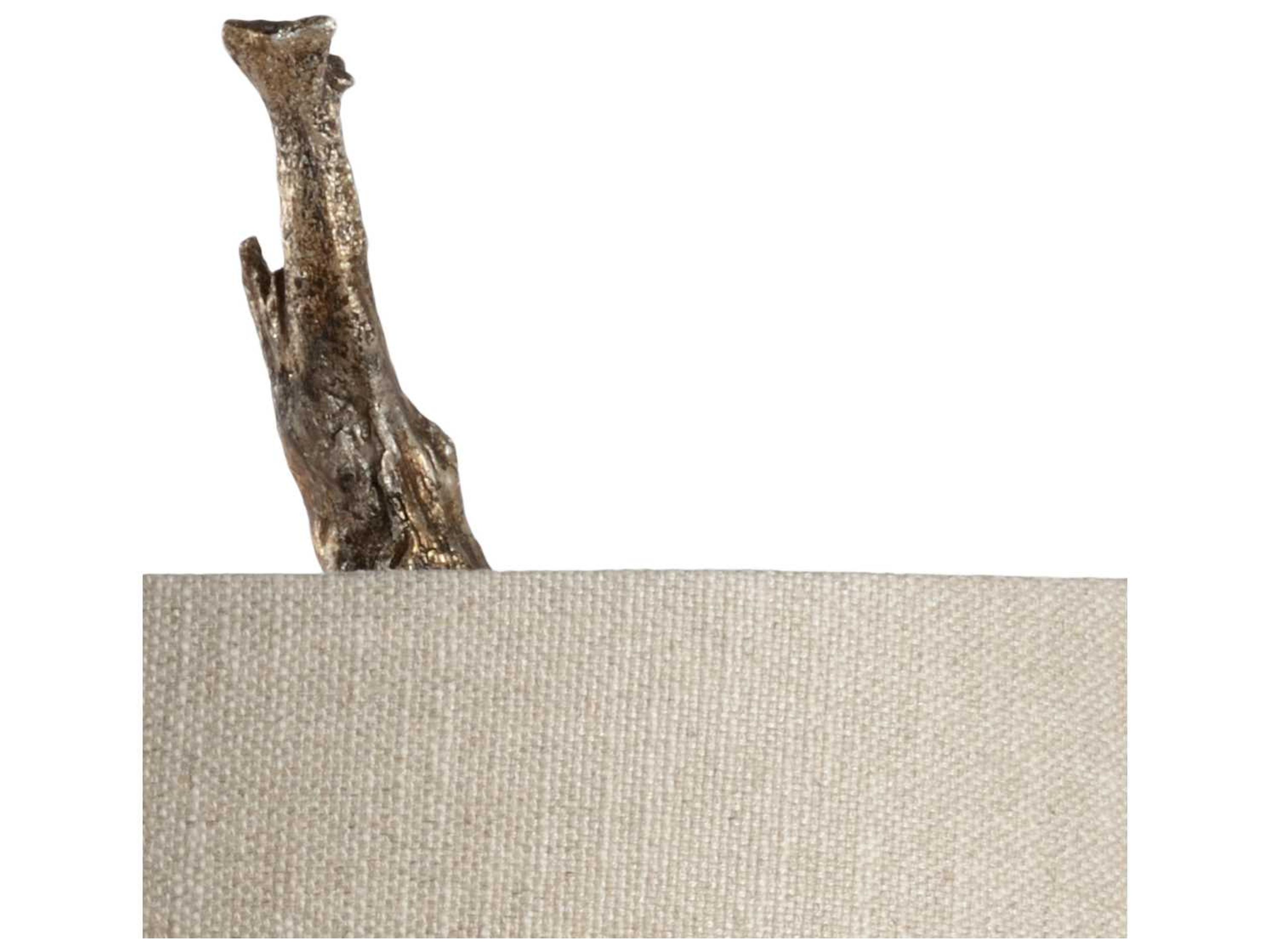 Wildwood Olmsted Antique Silver Leaf Natural Linen Buffet Lamp