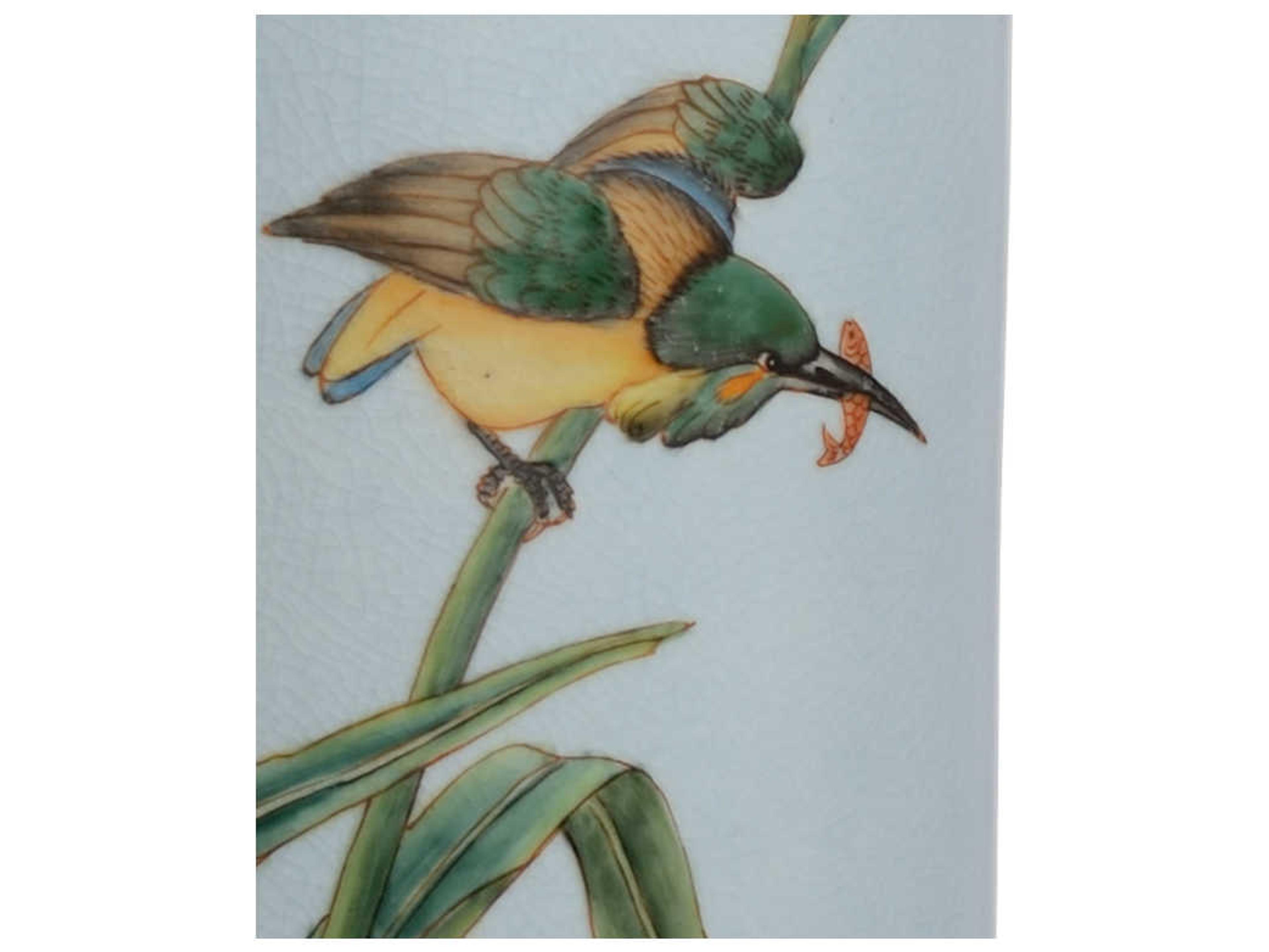 Wildwood Songbird Blue Green White Silkette Buffet Lamp