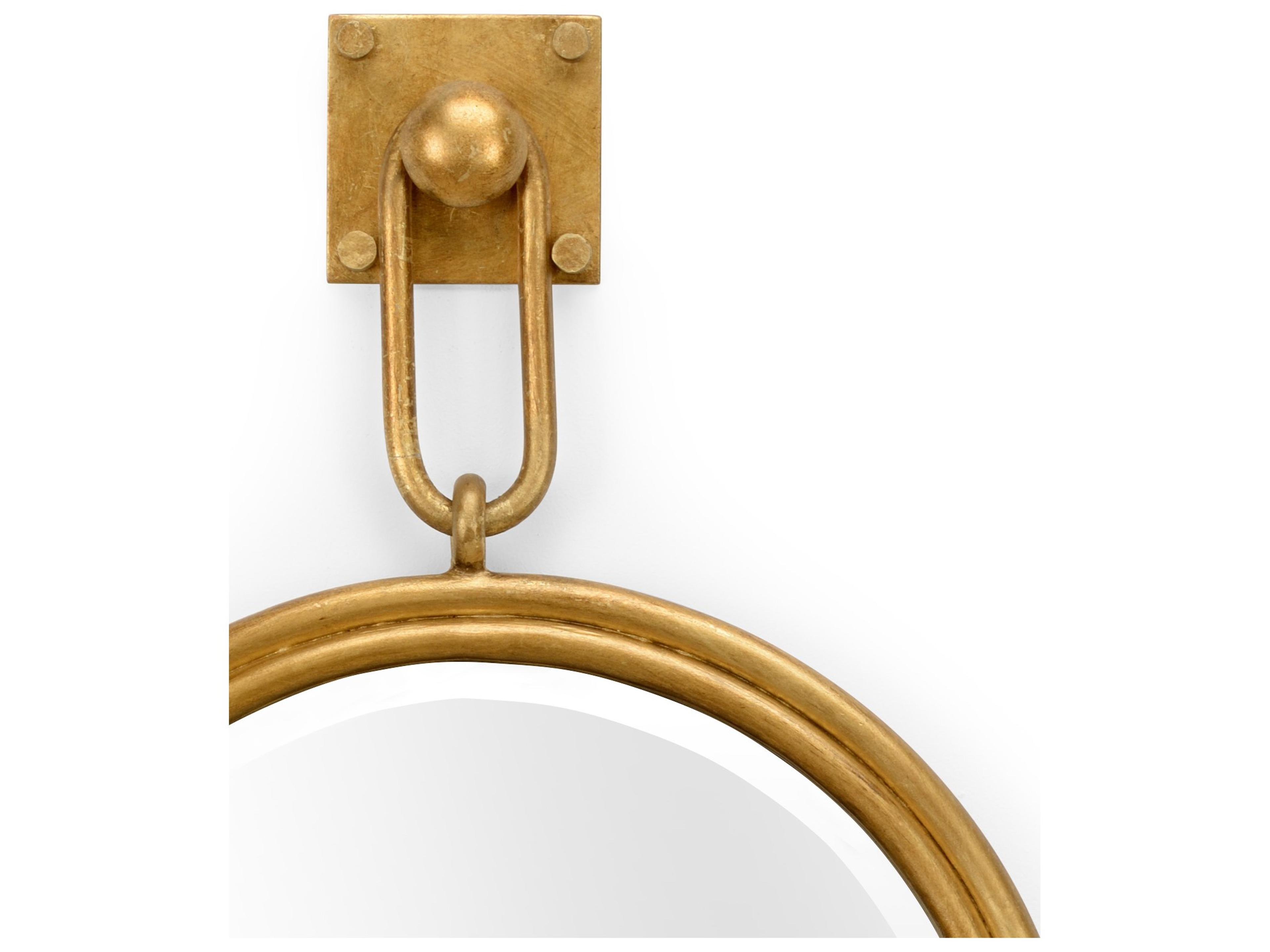 Wildwood Larry Laslo Antique Gold Leaf Clear Beveled Wall Mirror Round