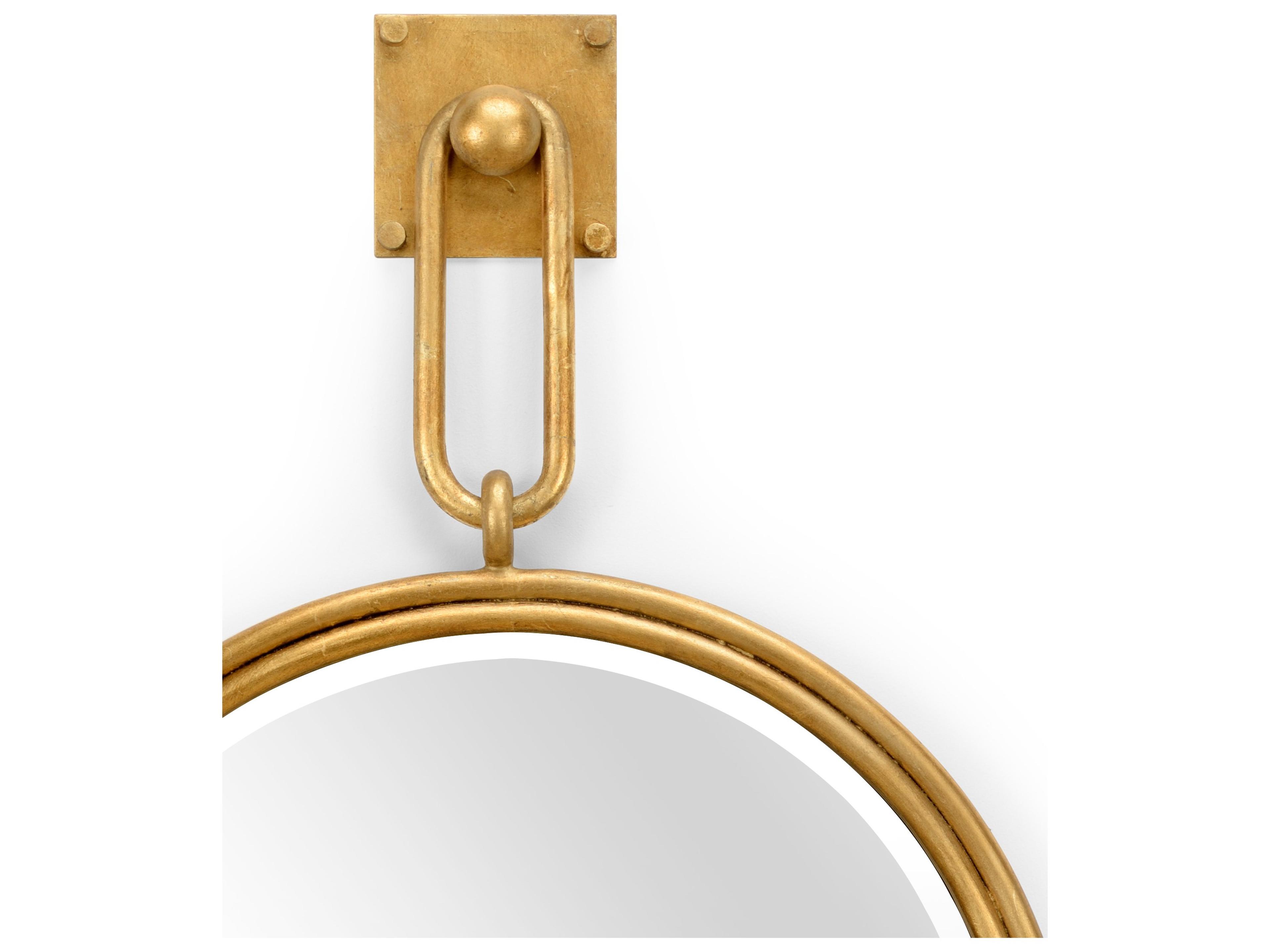 Wildwood Larry Laslo Antique Gold Leaf Clear Beveled Wall Mirror Round