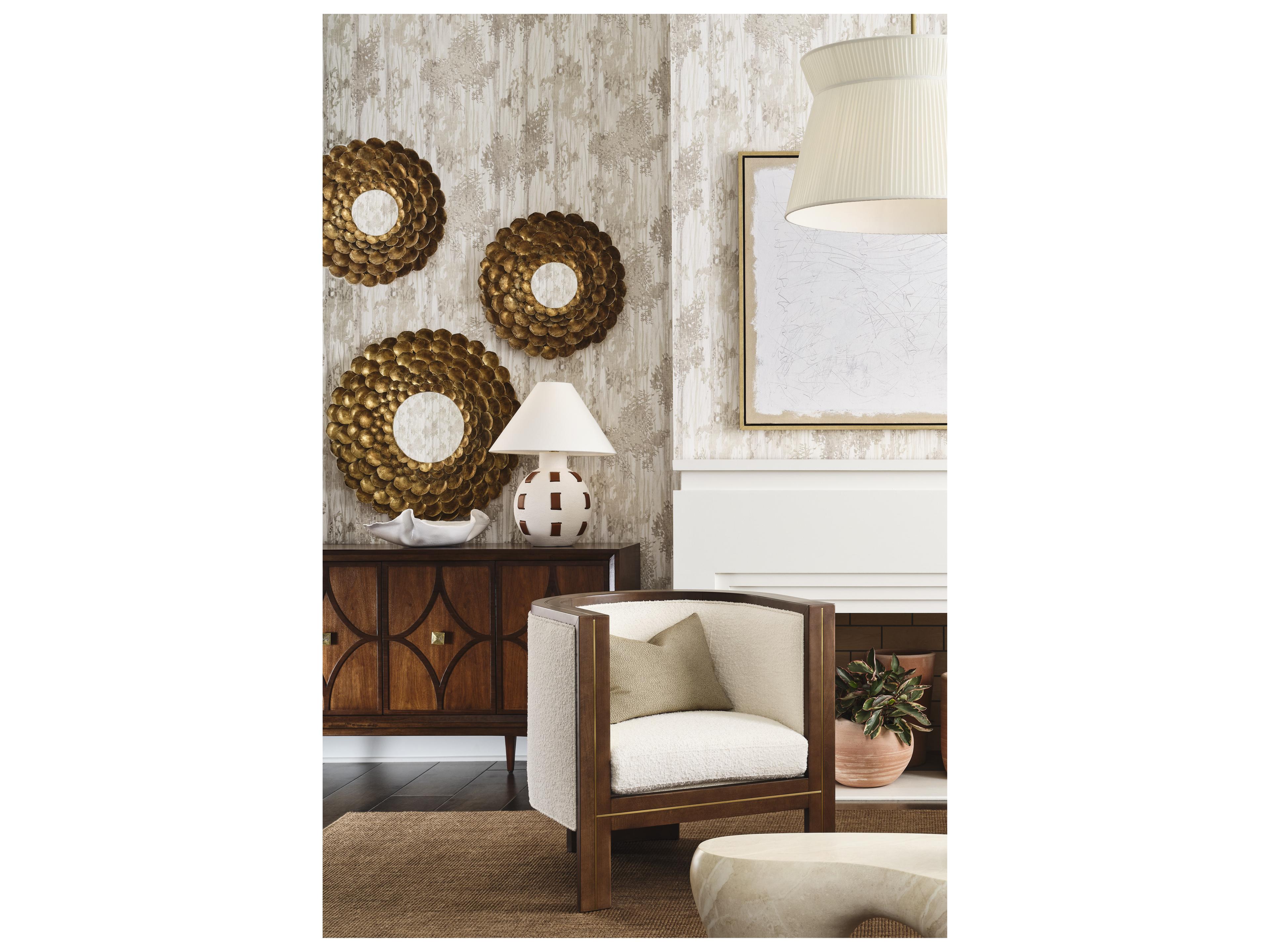 Wildwood Larry Laslo Aged Gold Leaf Clear Plain Wall Mirror Round