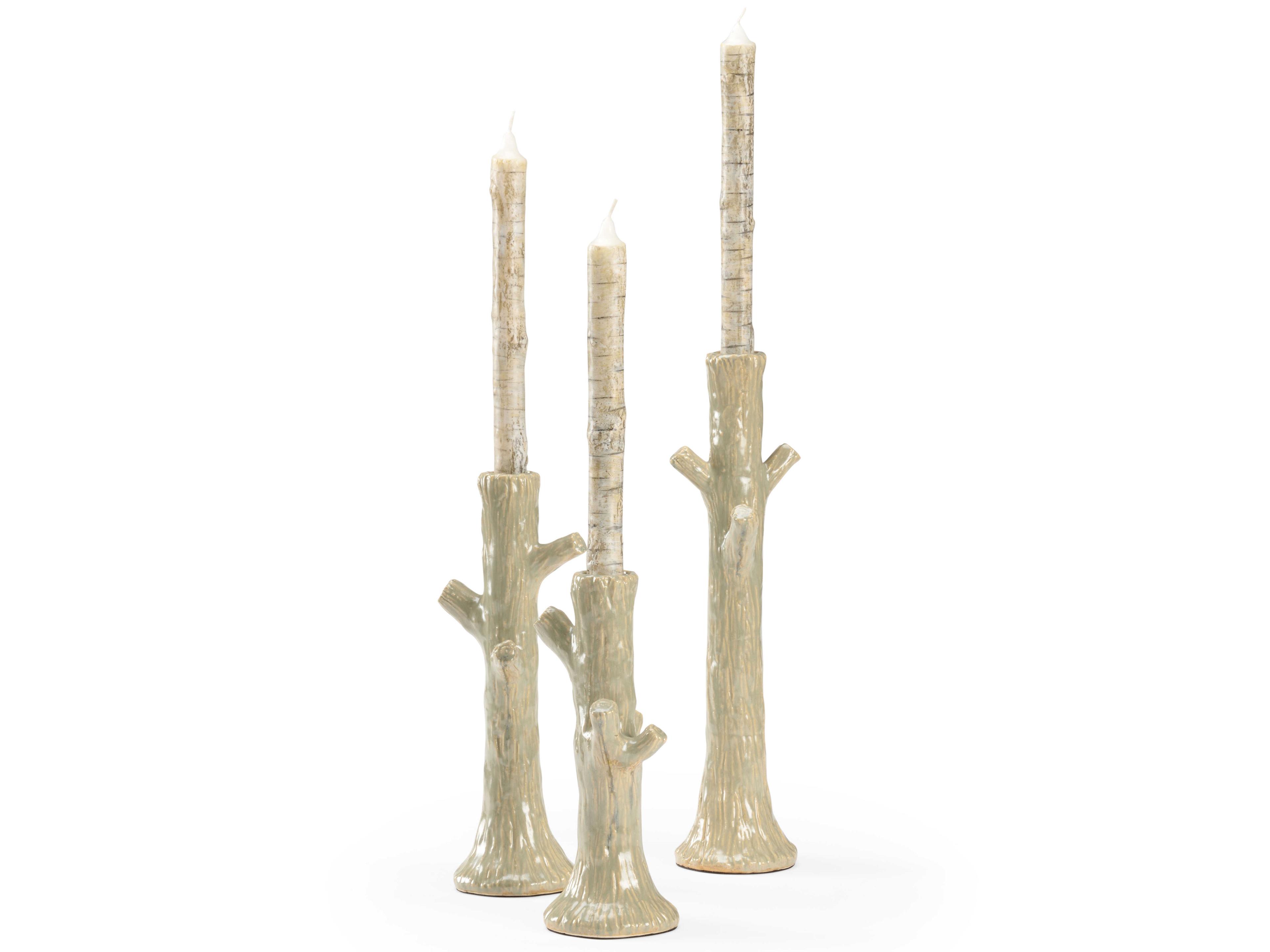 Faux Bois Candleholder Set of 3