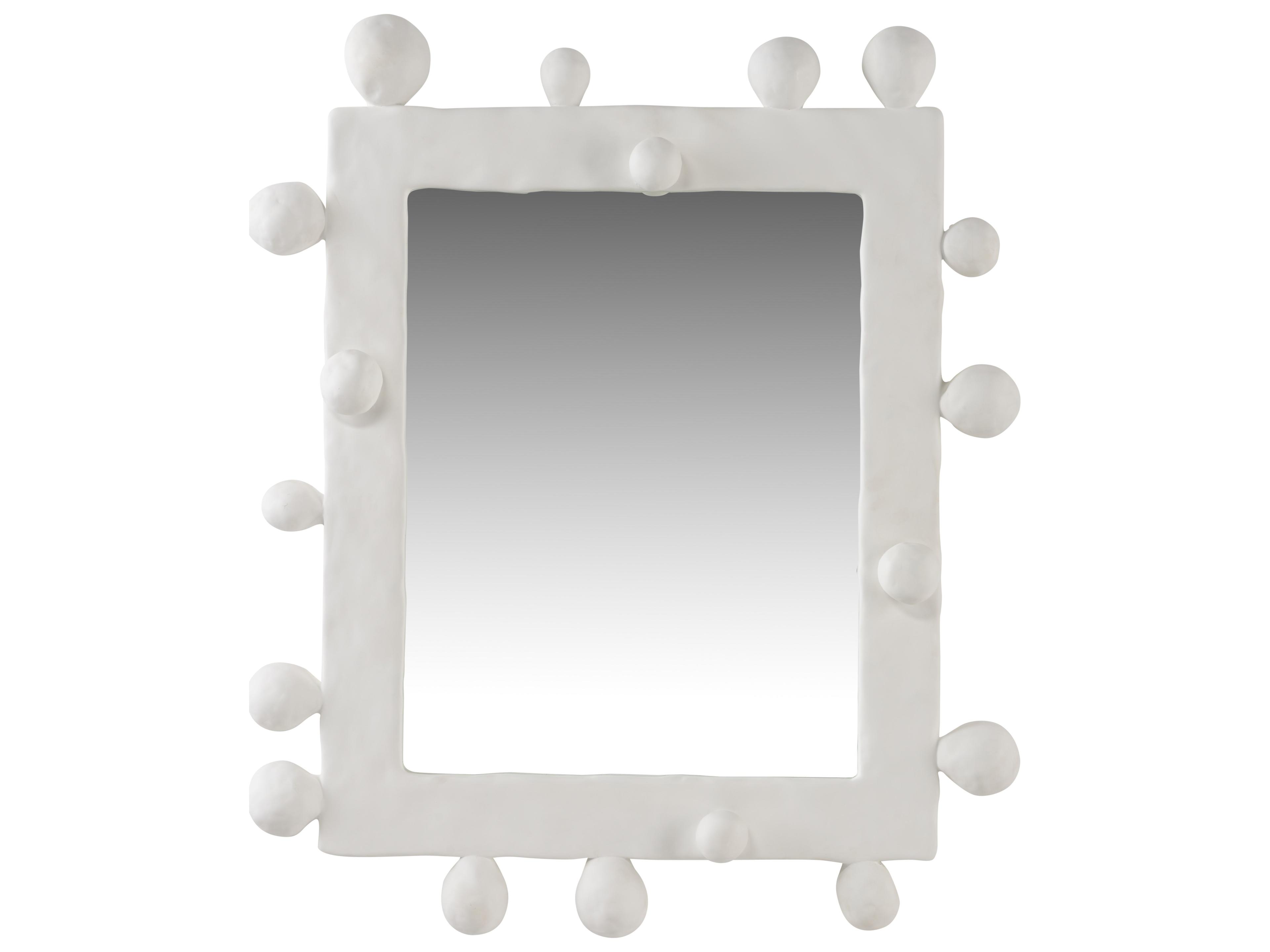 Larry Laslo White Plain Clear Wall Mirror Rectangular
