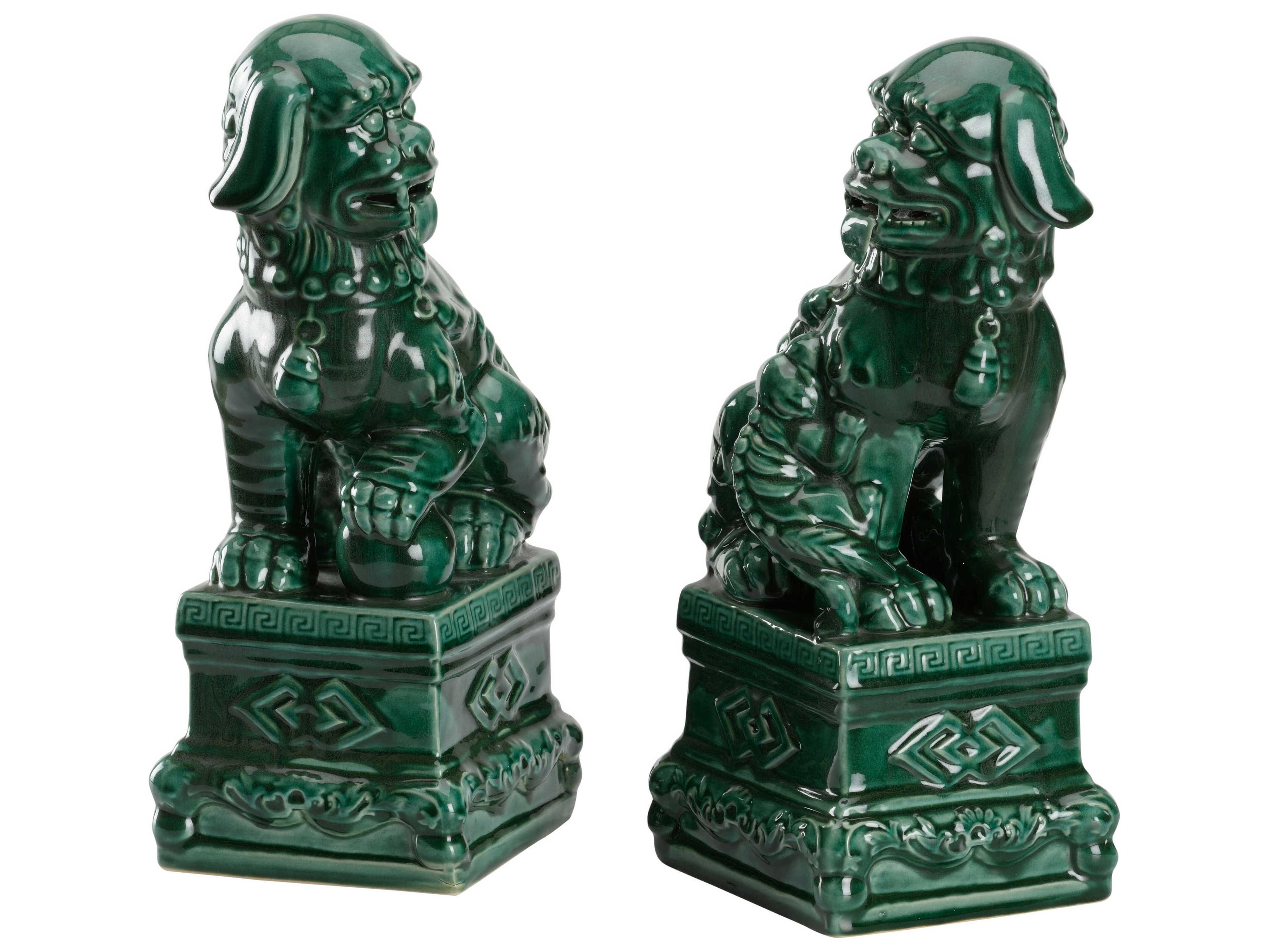 Wildwood Scenic View Foo Dogs Sculpture Set of 2