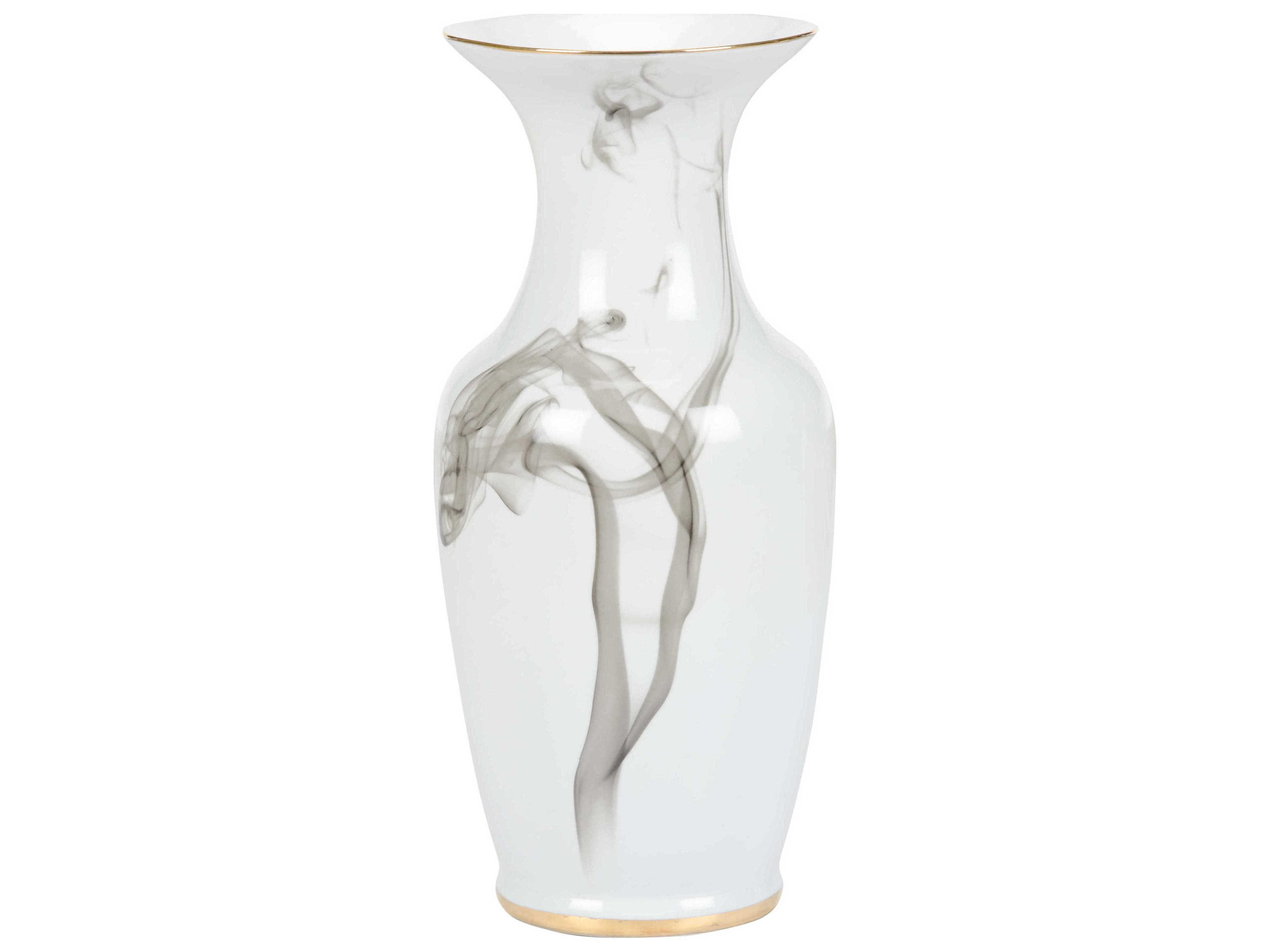 White Cinder and Smoke Vase