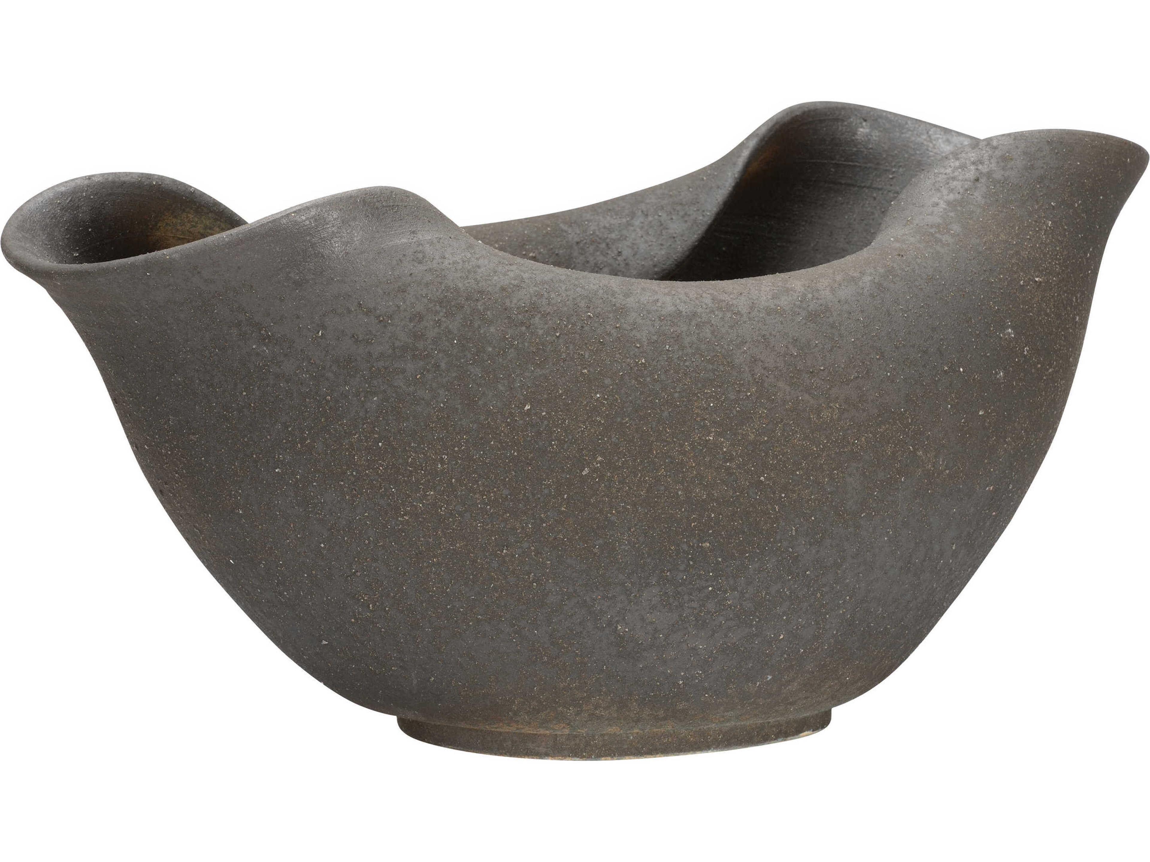 Shiga Sendai Sandy Black Vase