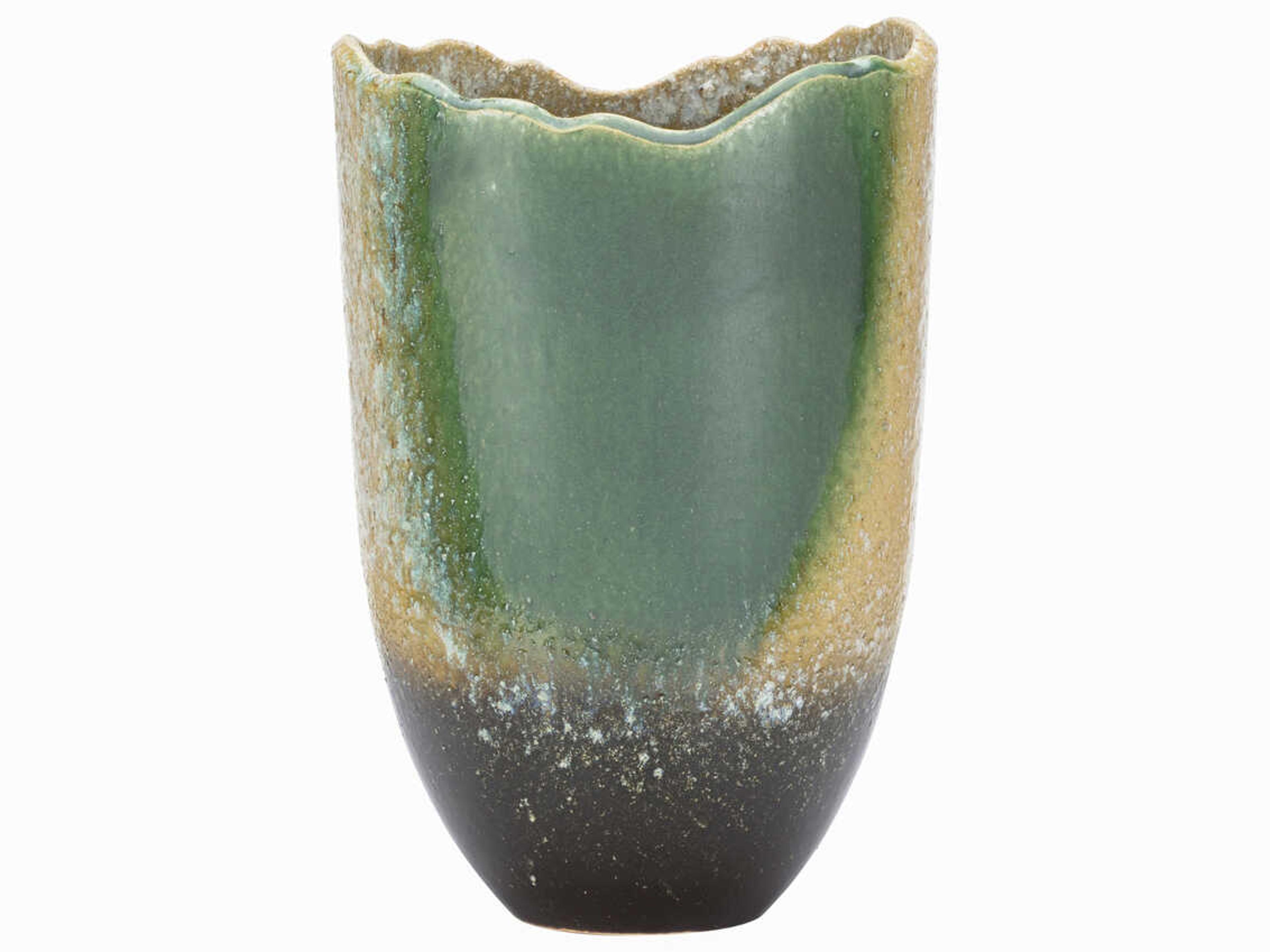 Shiga Green Cream Gizagiza Vase