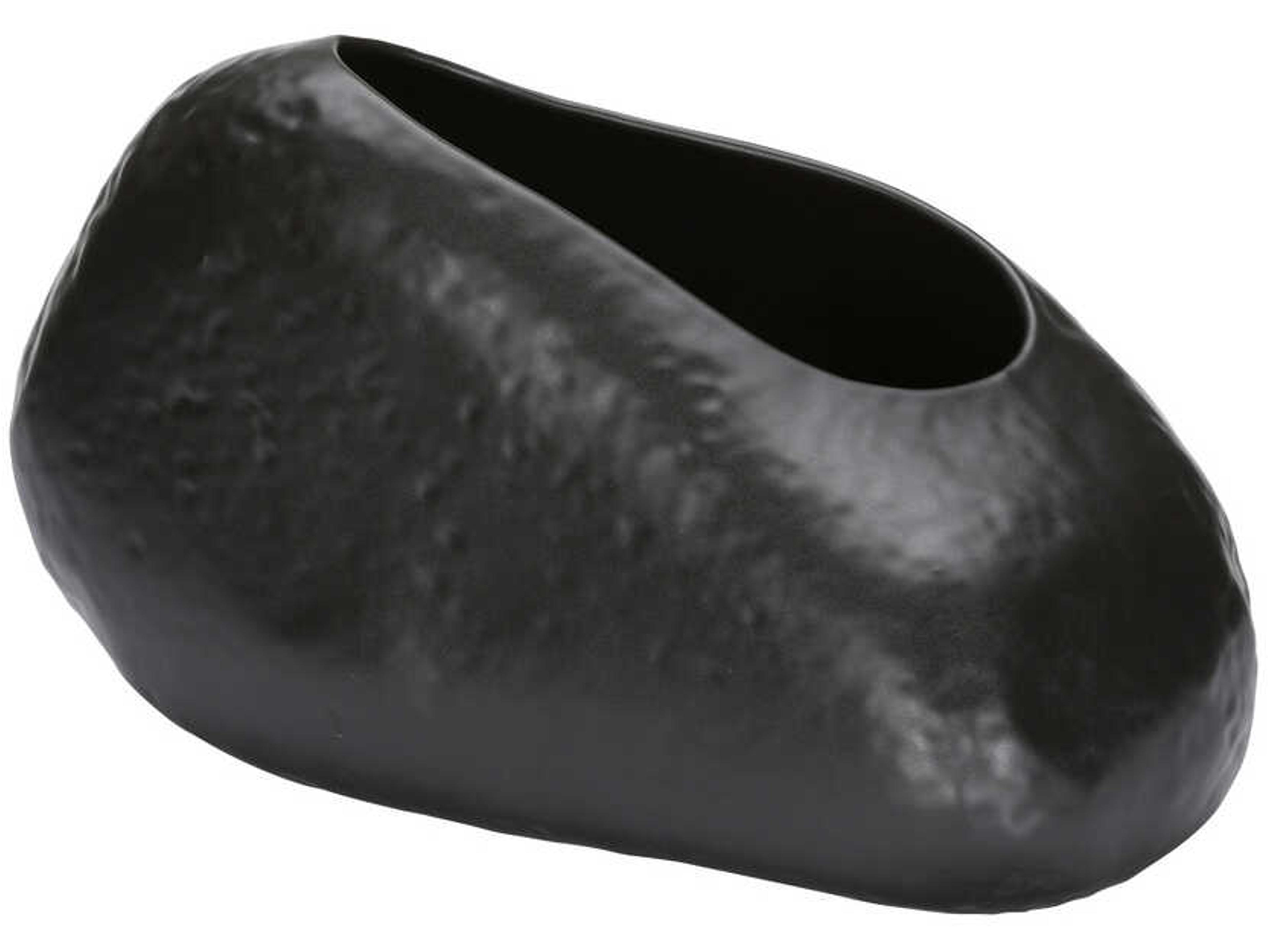 Wildwood Shiga Black Glaze Ikebana Ishi Vase