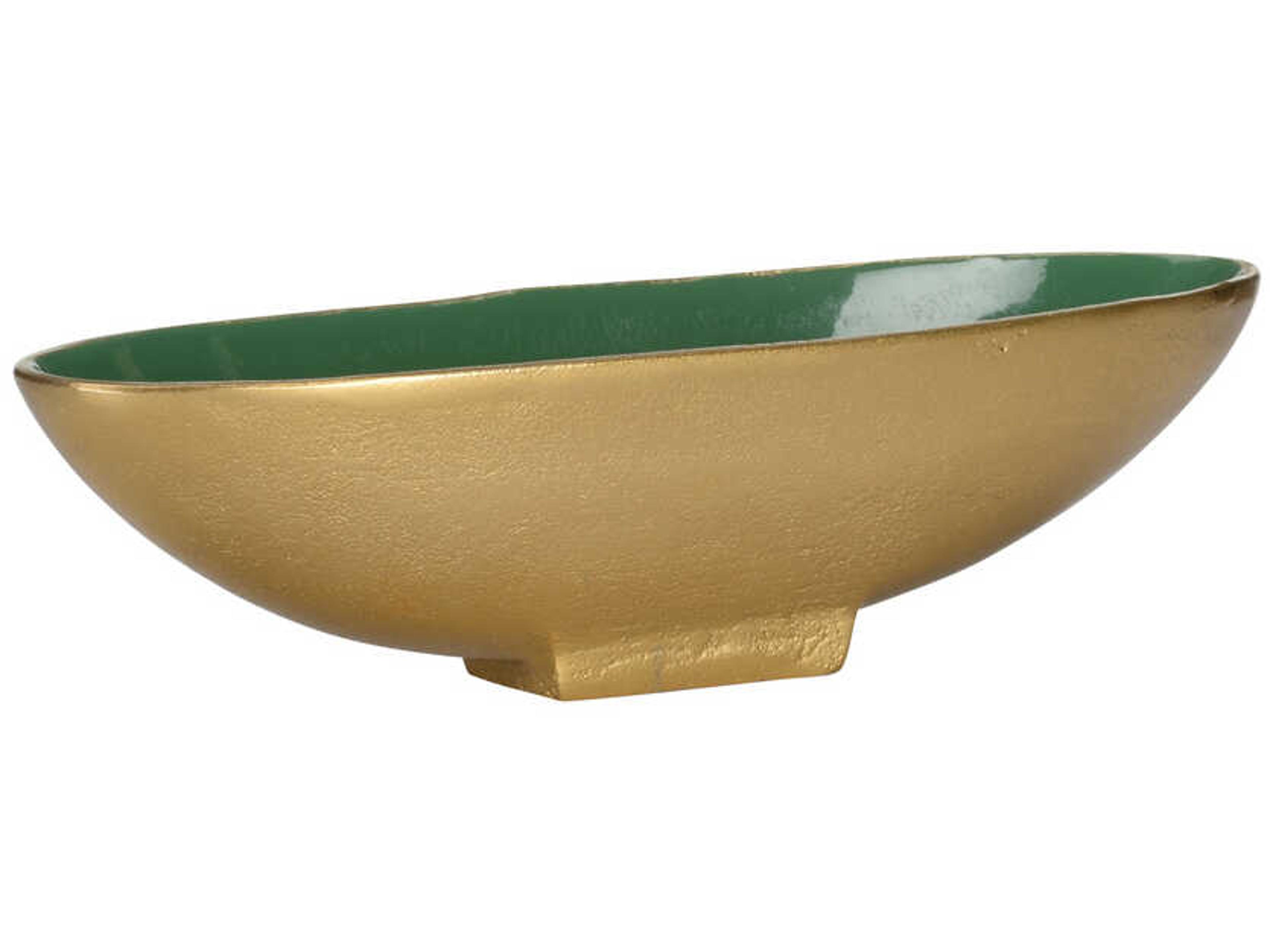Emerald Metallic Gold Green Decorative Bowl