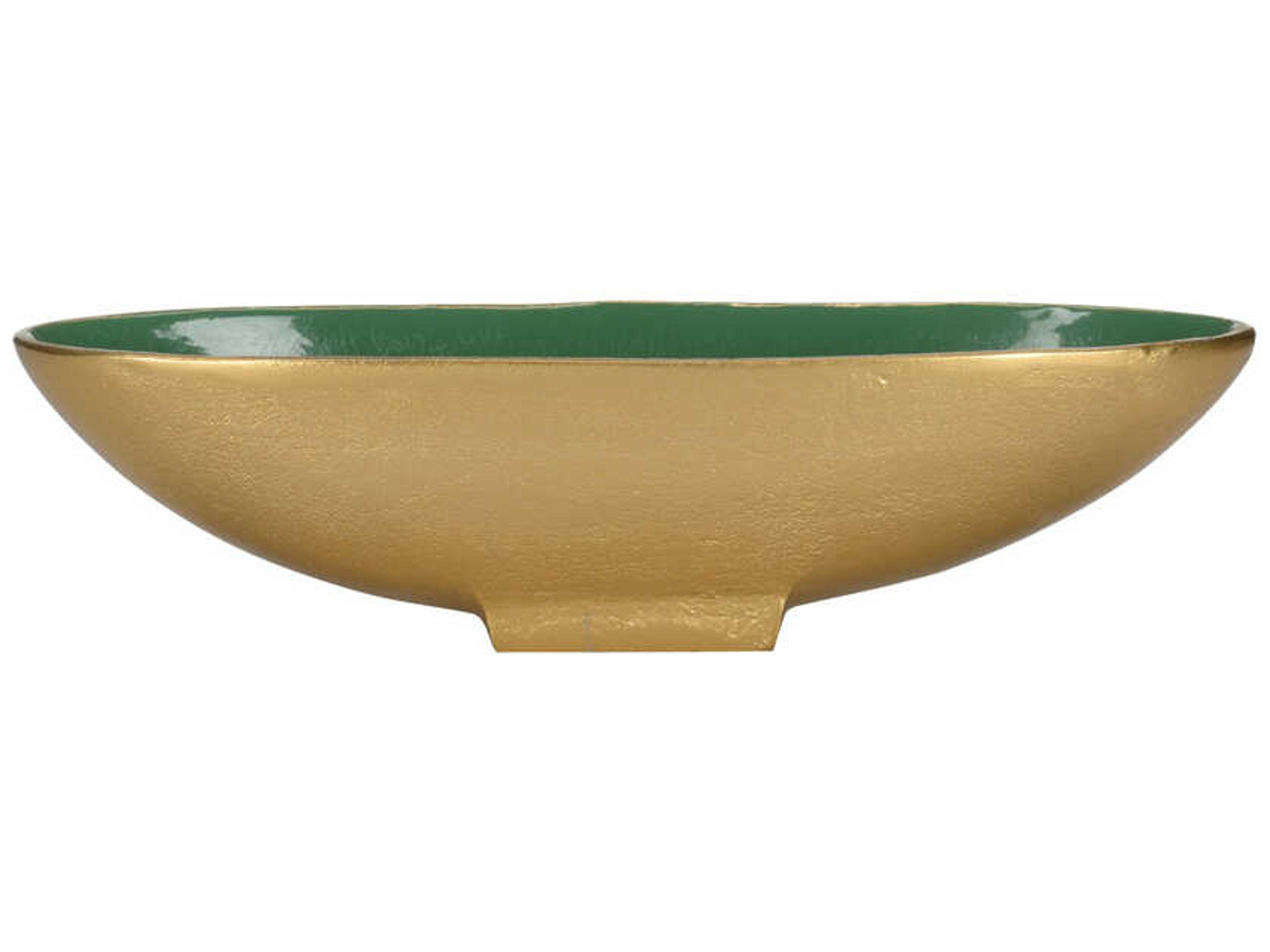 Wildwood Emerald Metallic Gold Green Decorative Bowl