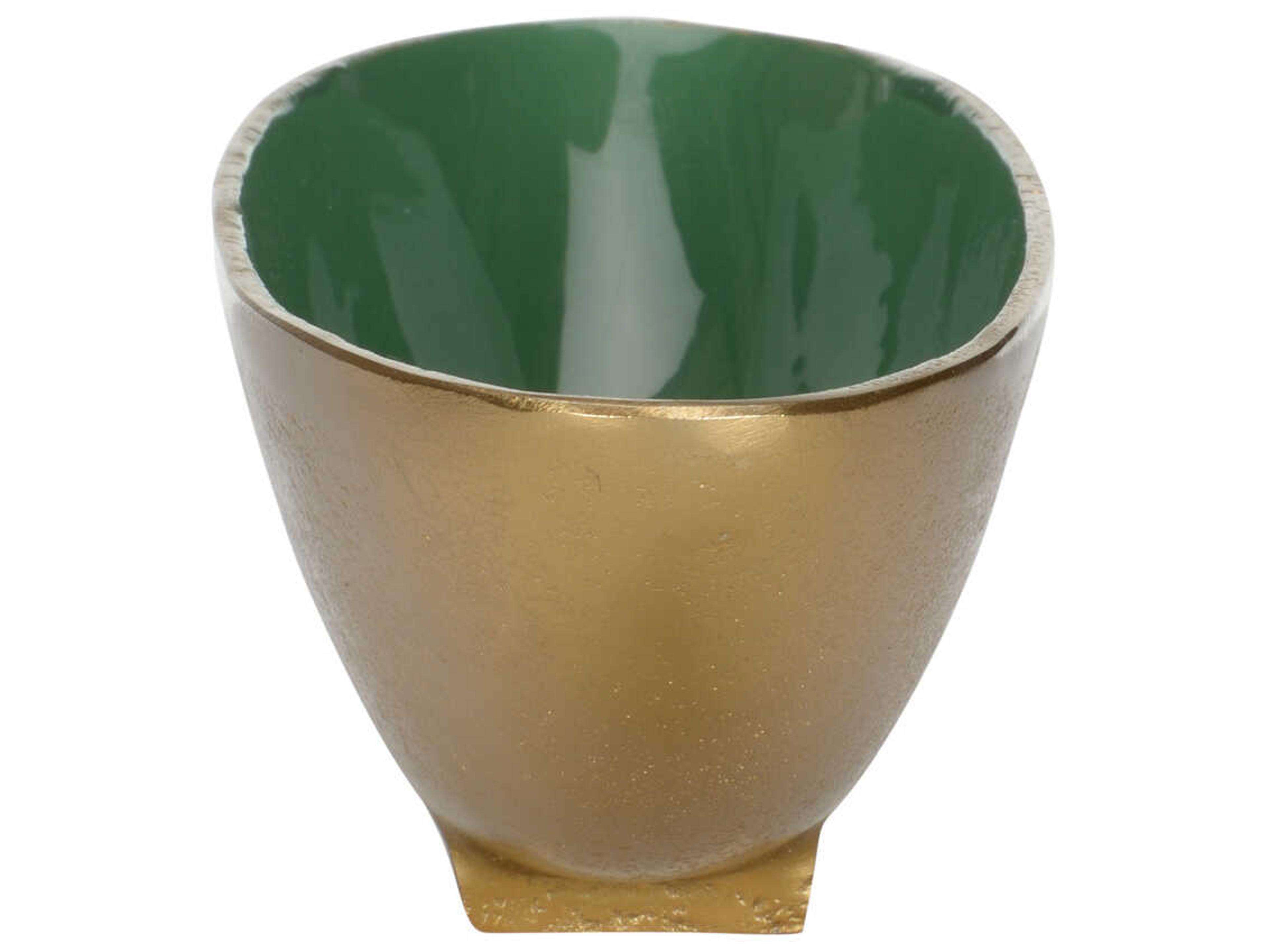 Wildwood Emerald Metallic Gold Green Decorative Bowl