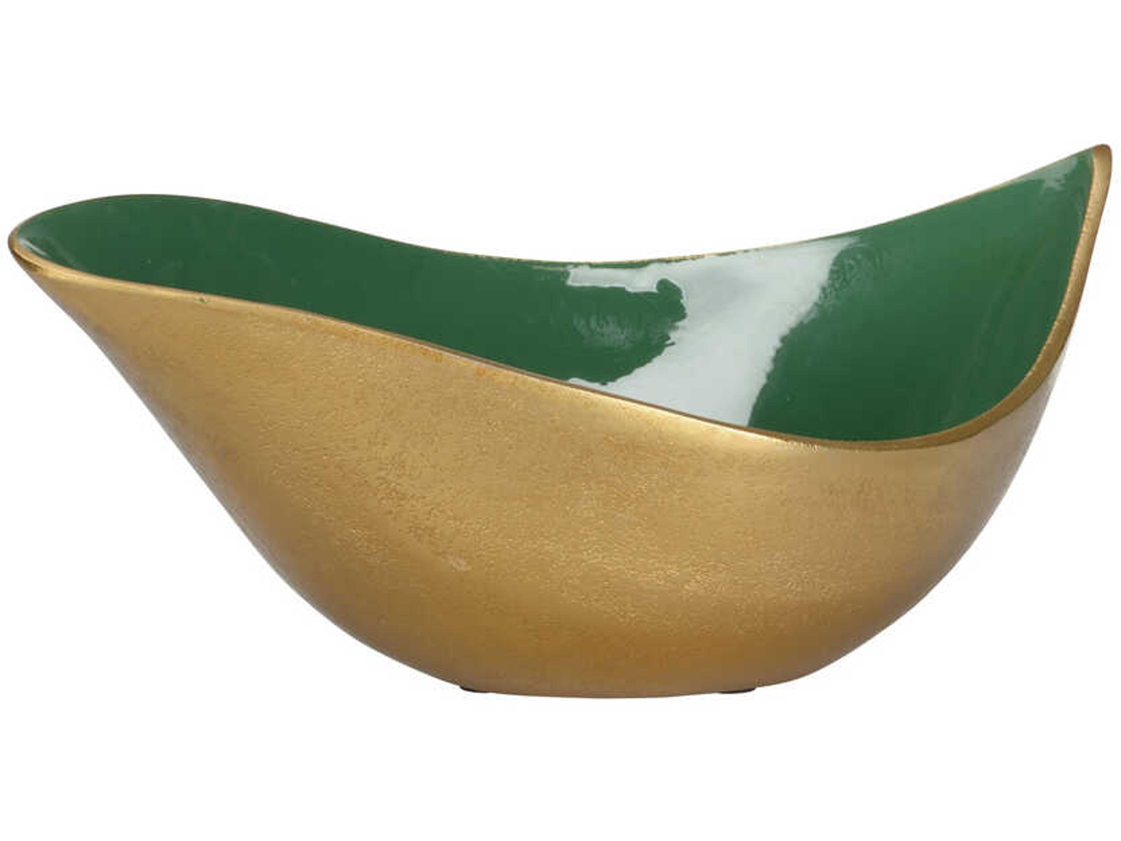 Emerald Metallic Gold Green Decorative Bowl