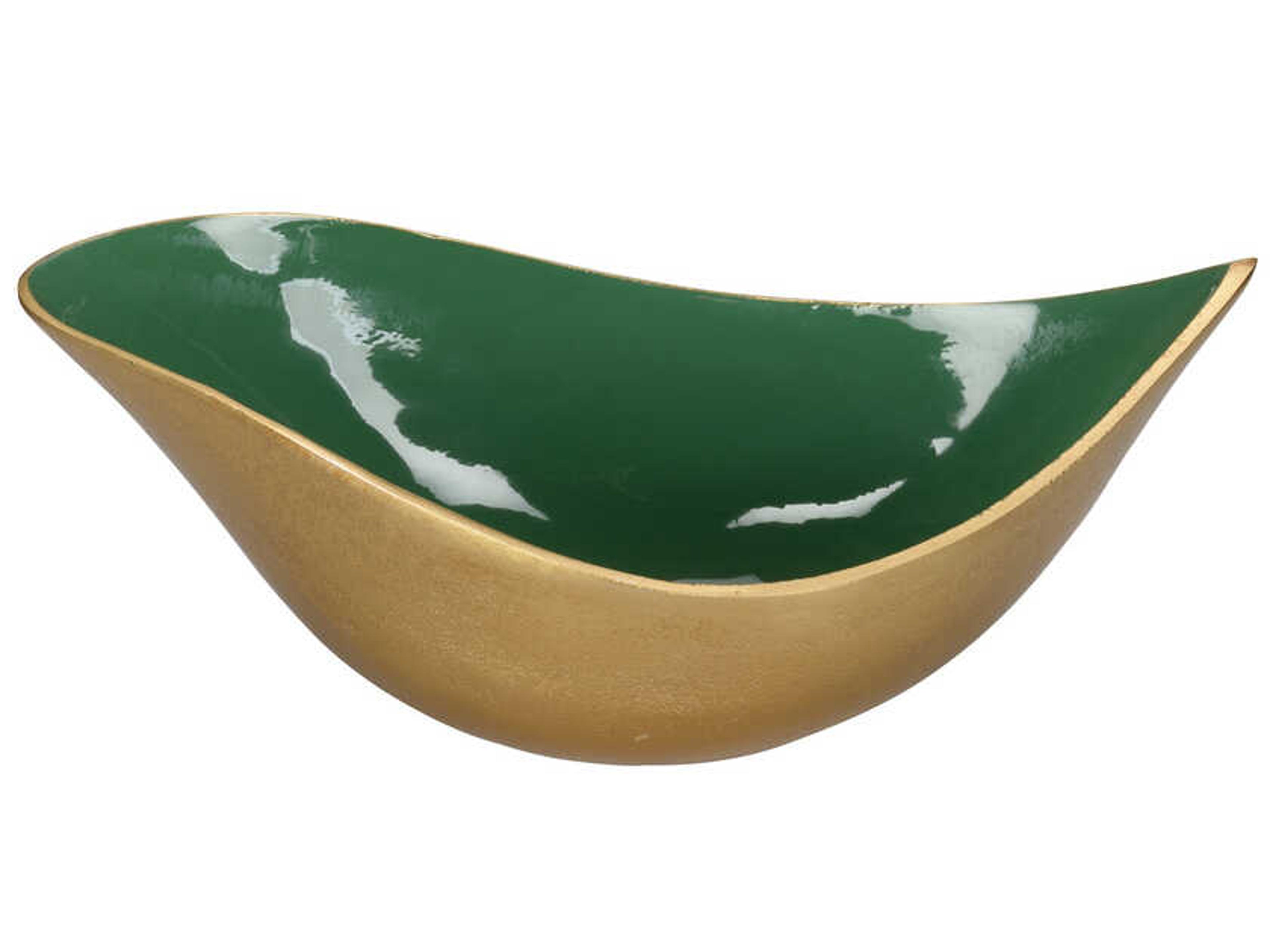 Wildwood Emerald Metallic Gold Green Decorative Bowl