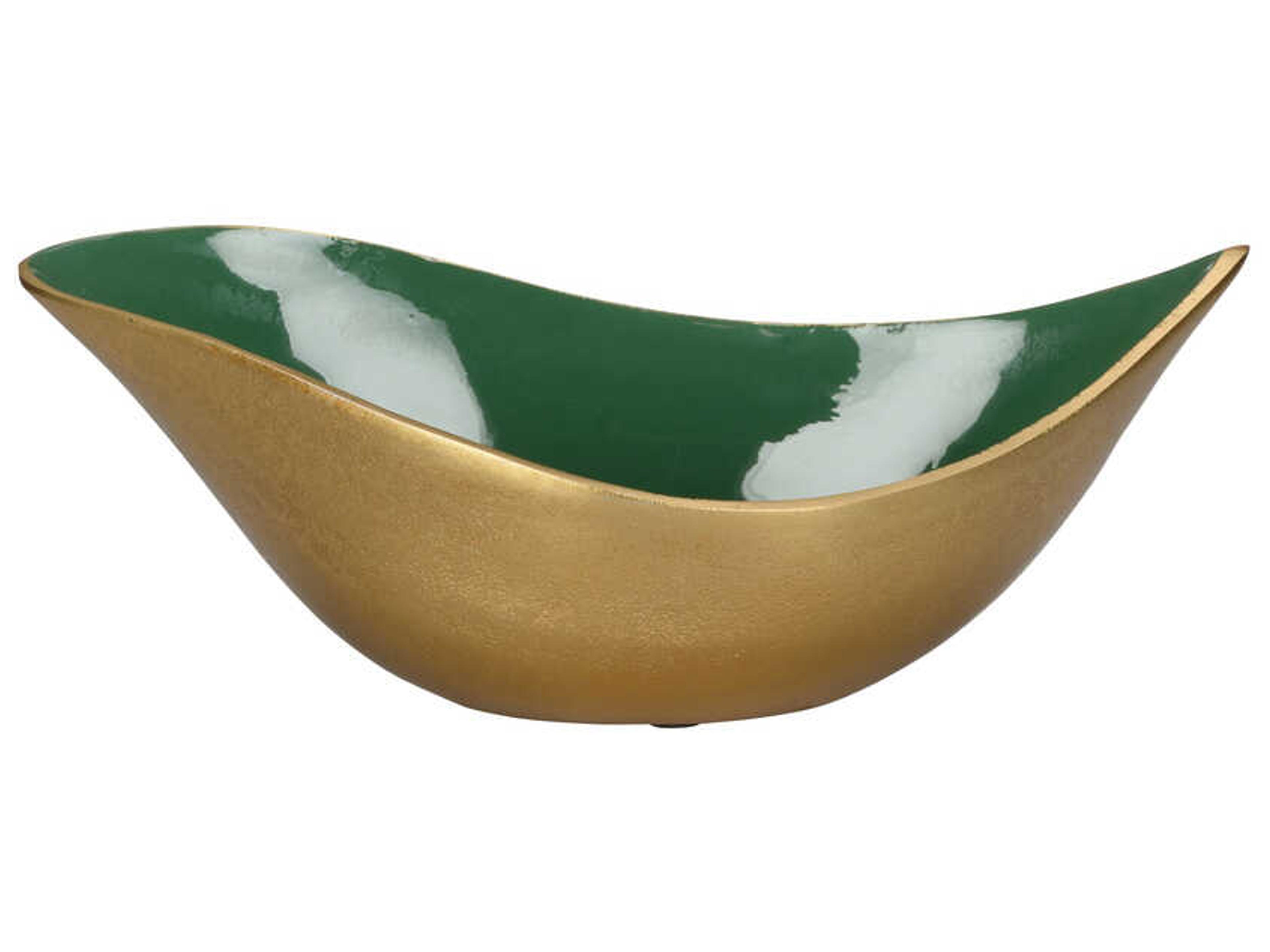 Wildwood Emerald Metallic Gold Green Decorative Bowl