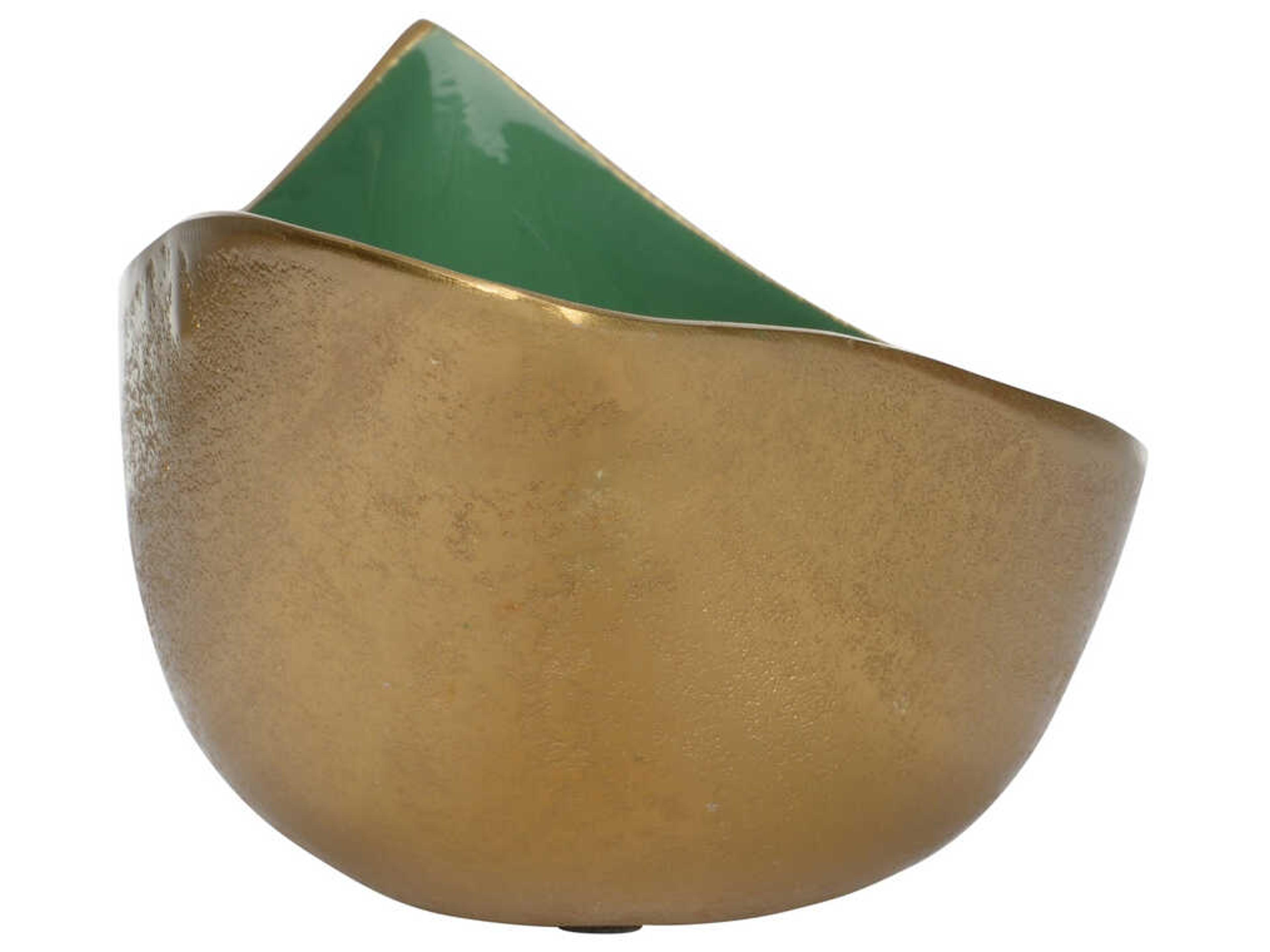 Wildwood Emerald Metallic Gold Green Decorative Bowl
