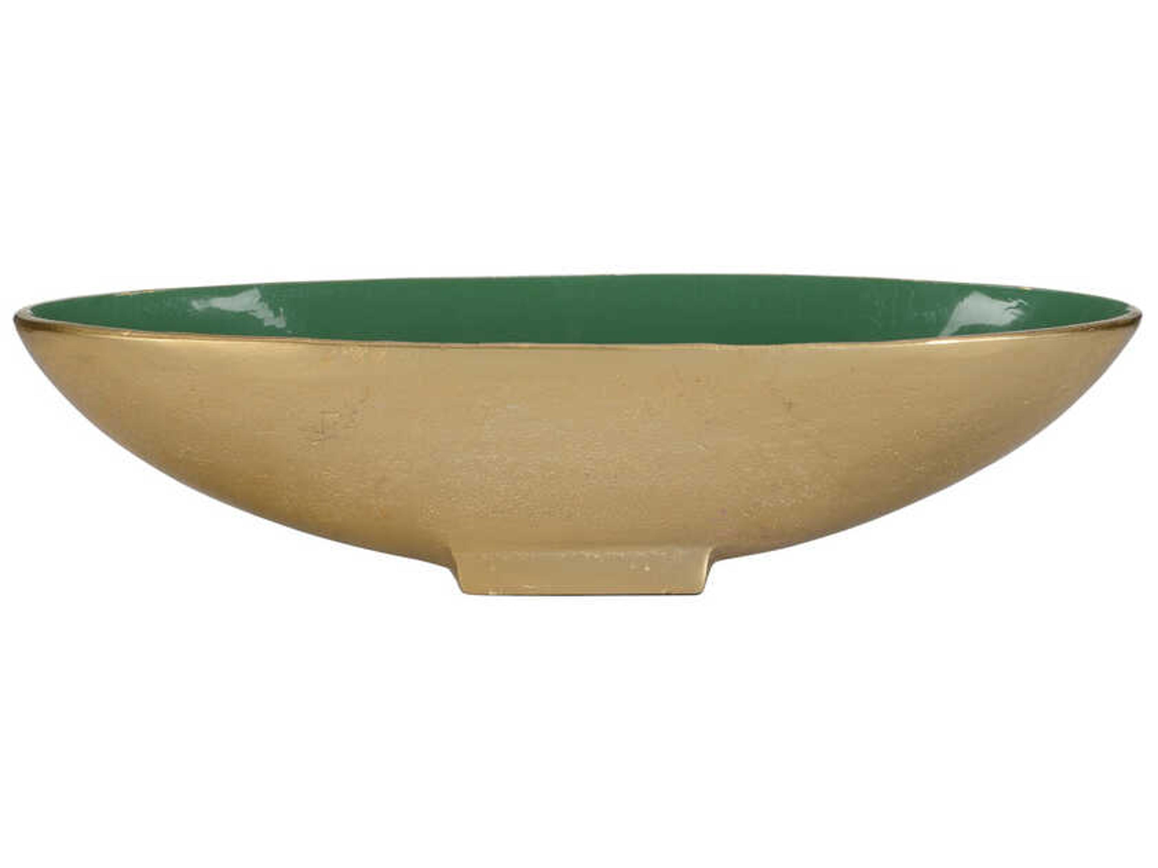 Wildwood Emerald Metallic Gold Green Decorative Bowl