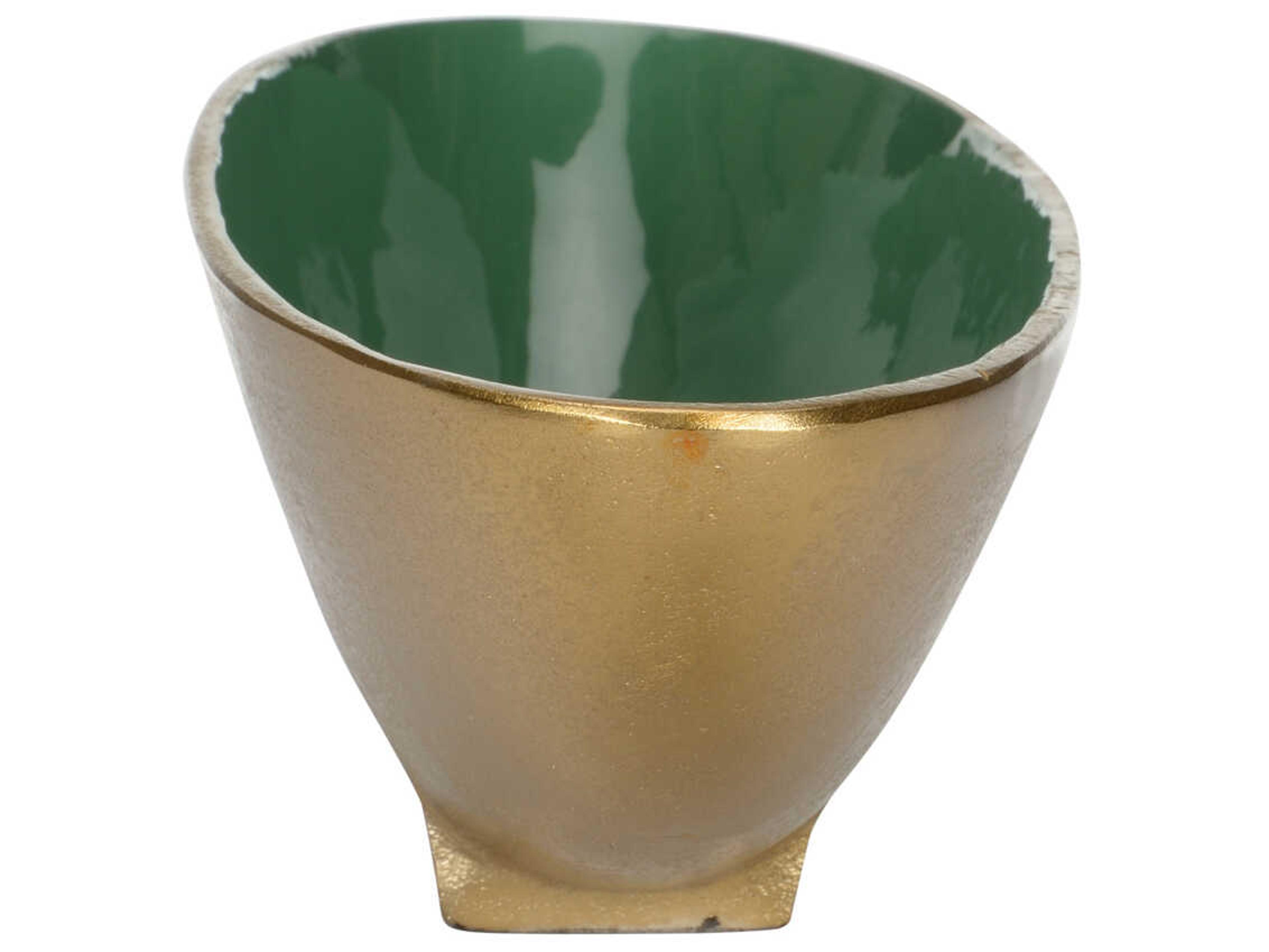 Wildwood Emerald Metallic Gold Green Decorative Bowl