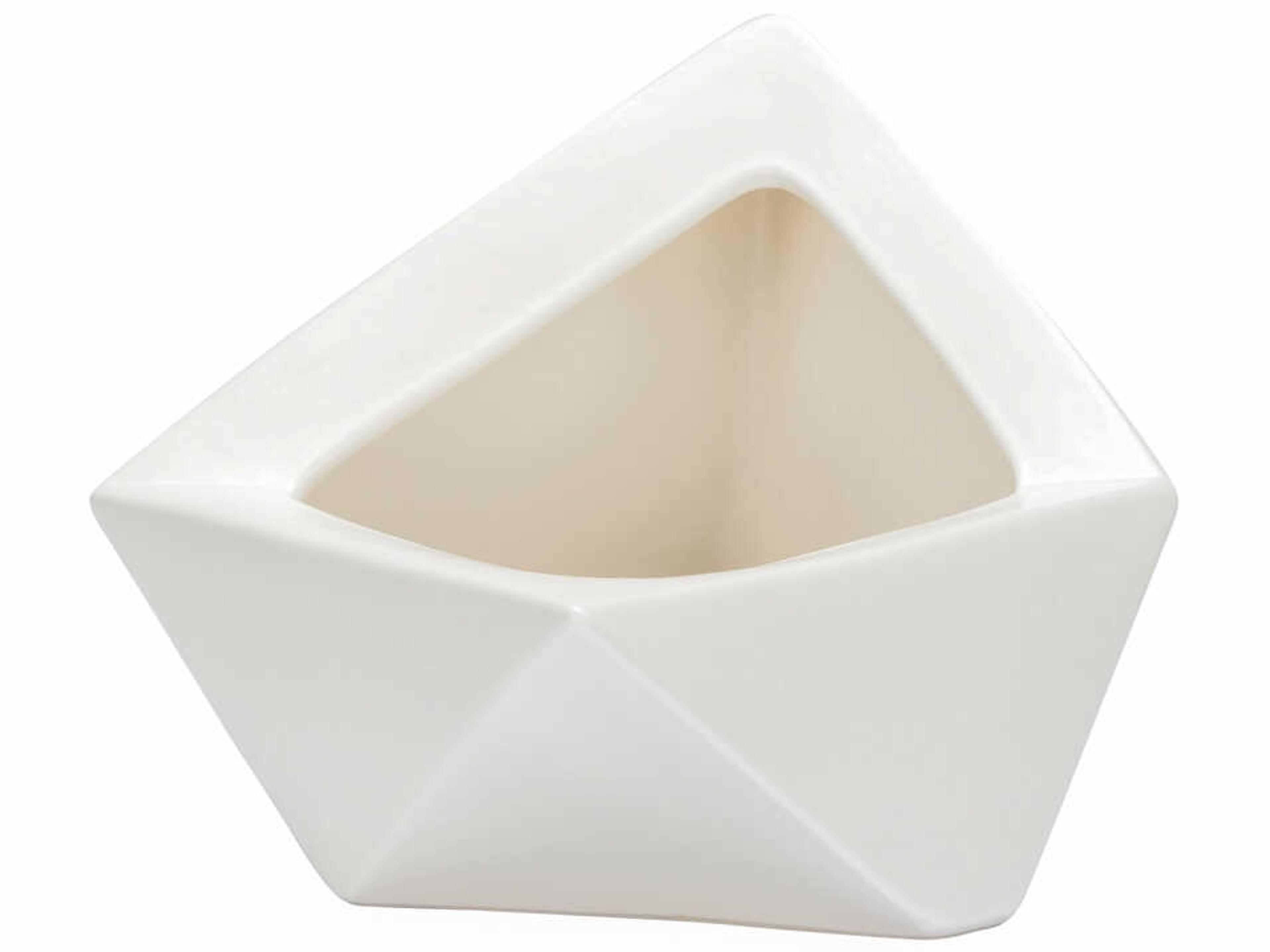 Wildwood Shiga White Glaze Origami Vase