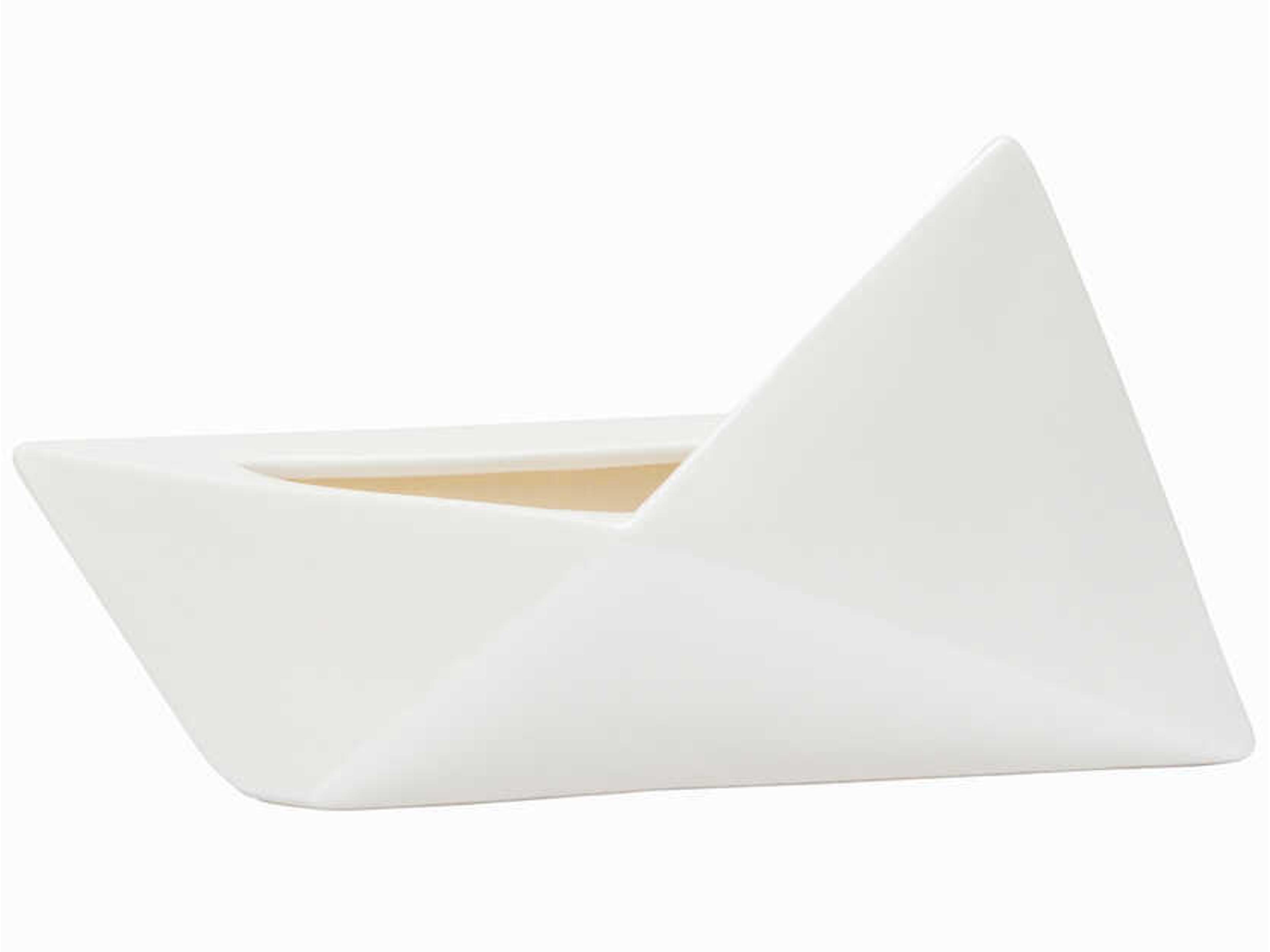 Wildwood Shiga White Glaze Origami Vase
