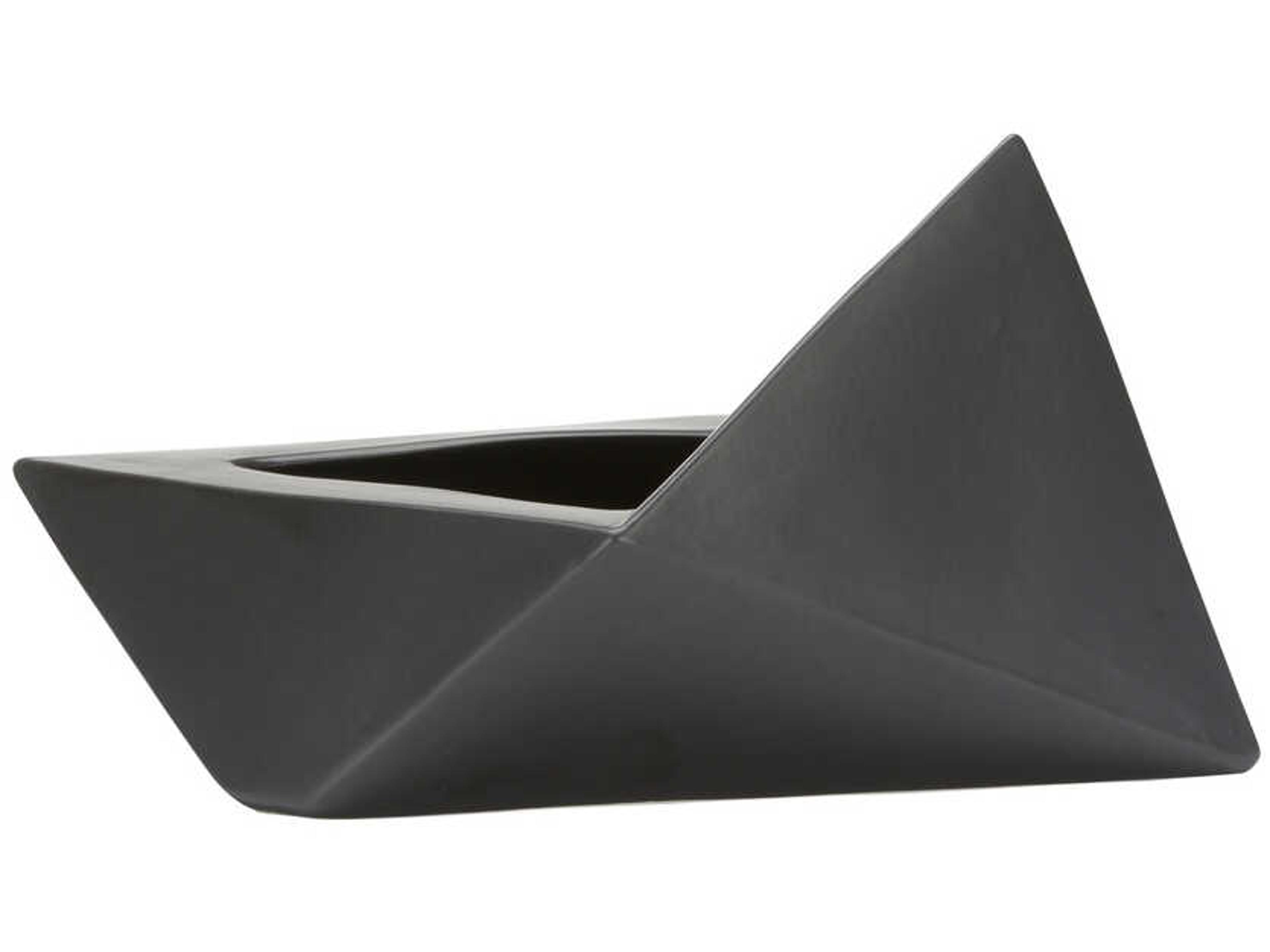 Wildwood Shiga Black Glaze Origami Vase