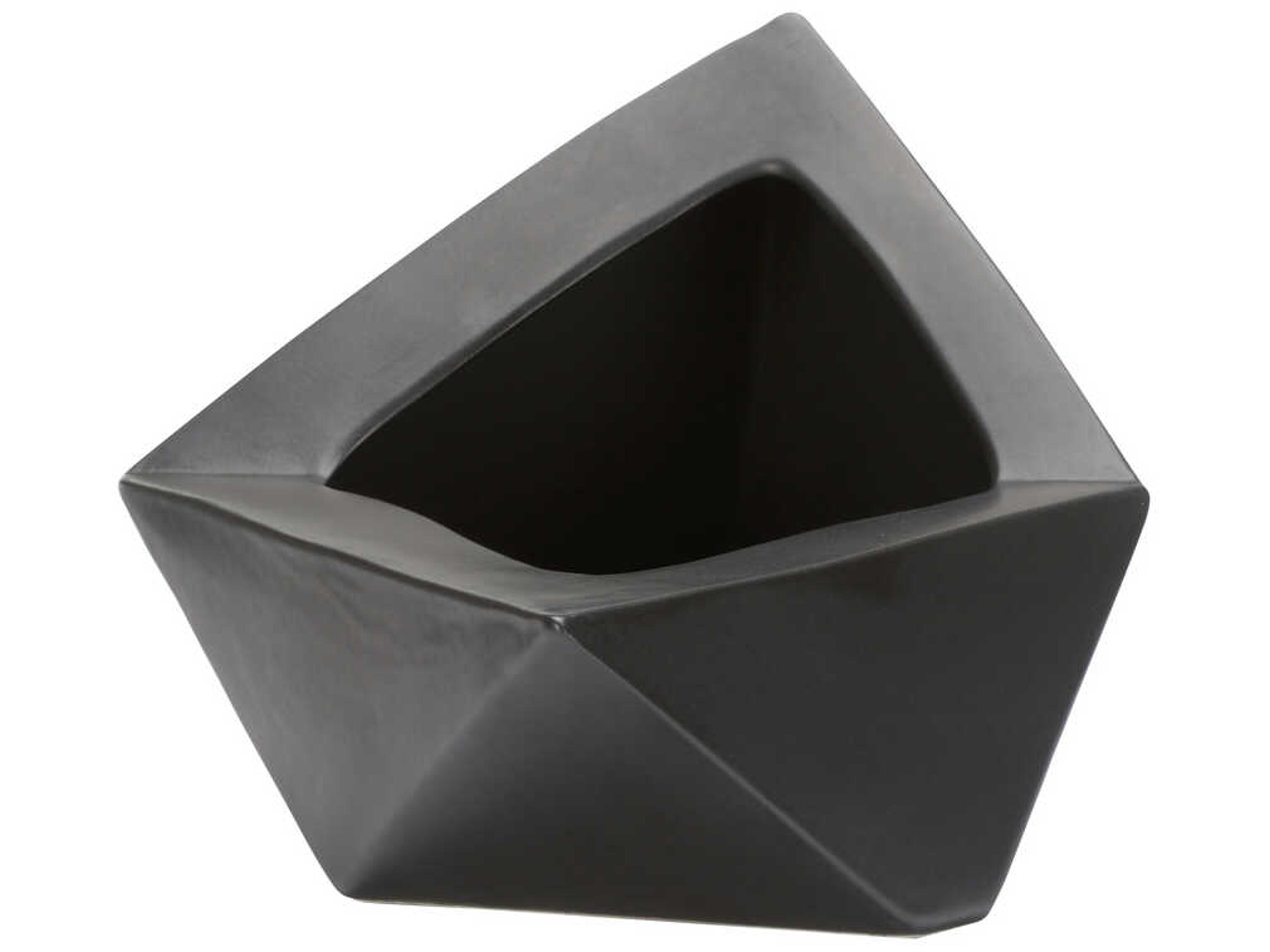 Wildwood Shiga Black Glaze Origami Vase