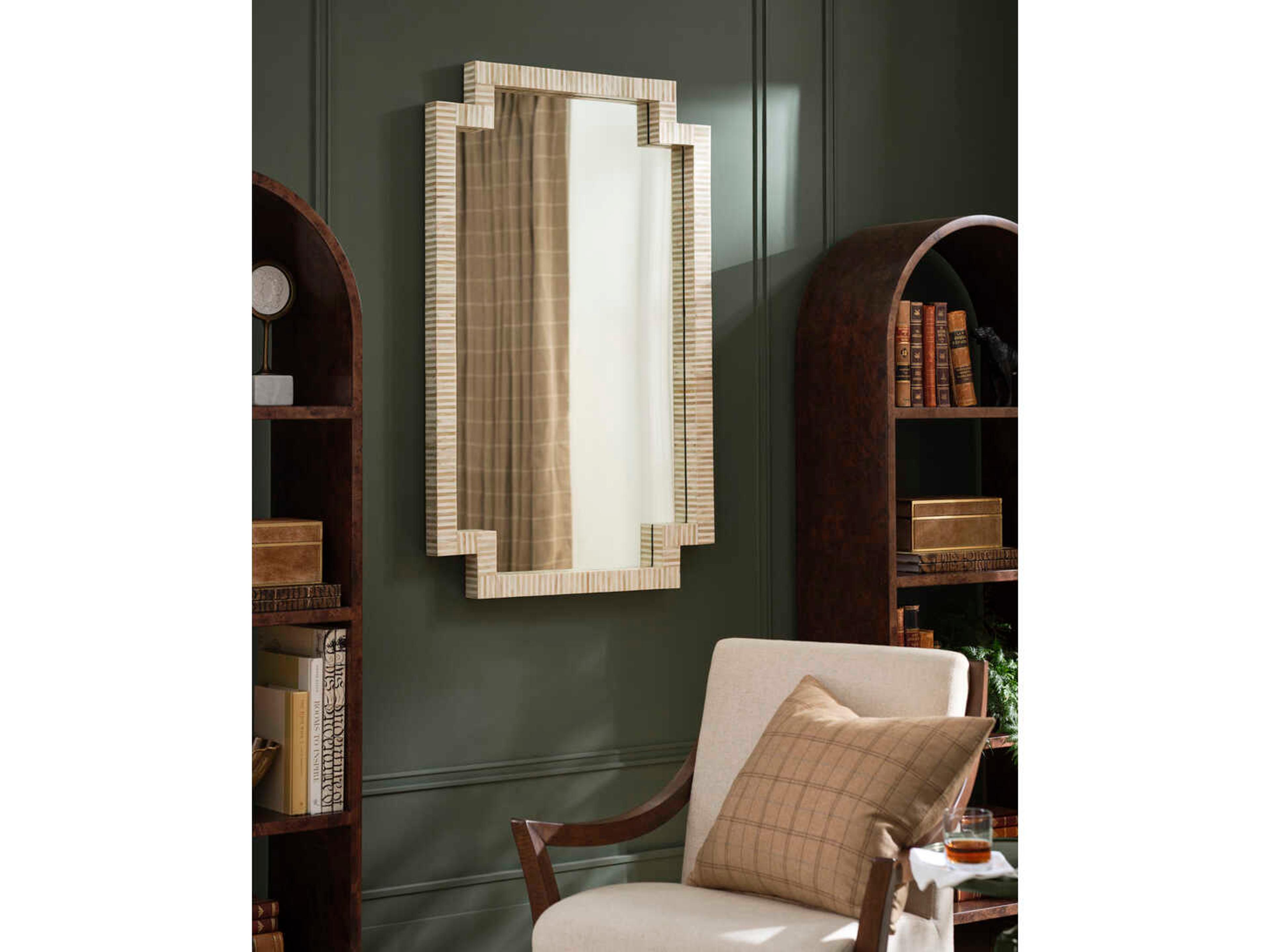 Wildwood Fiona Bona Natural White Brown Rectangular Wall Mirror