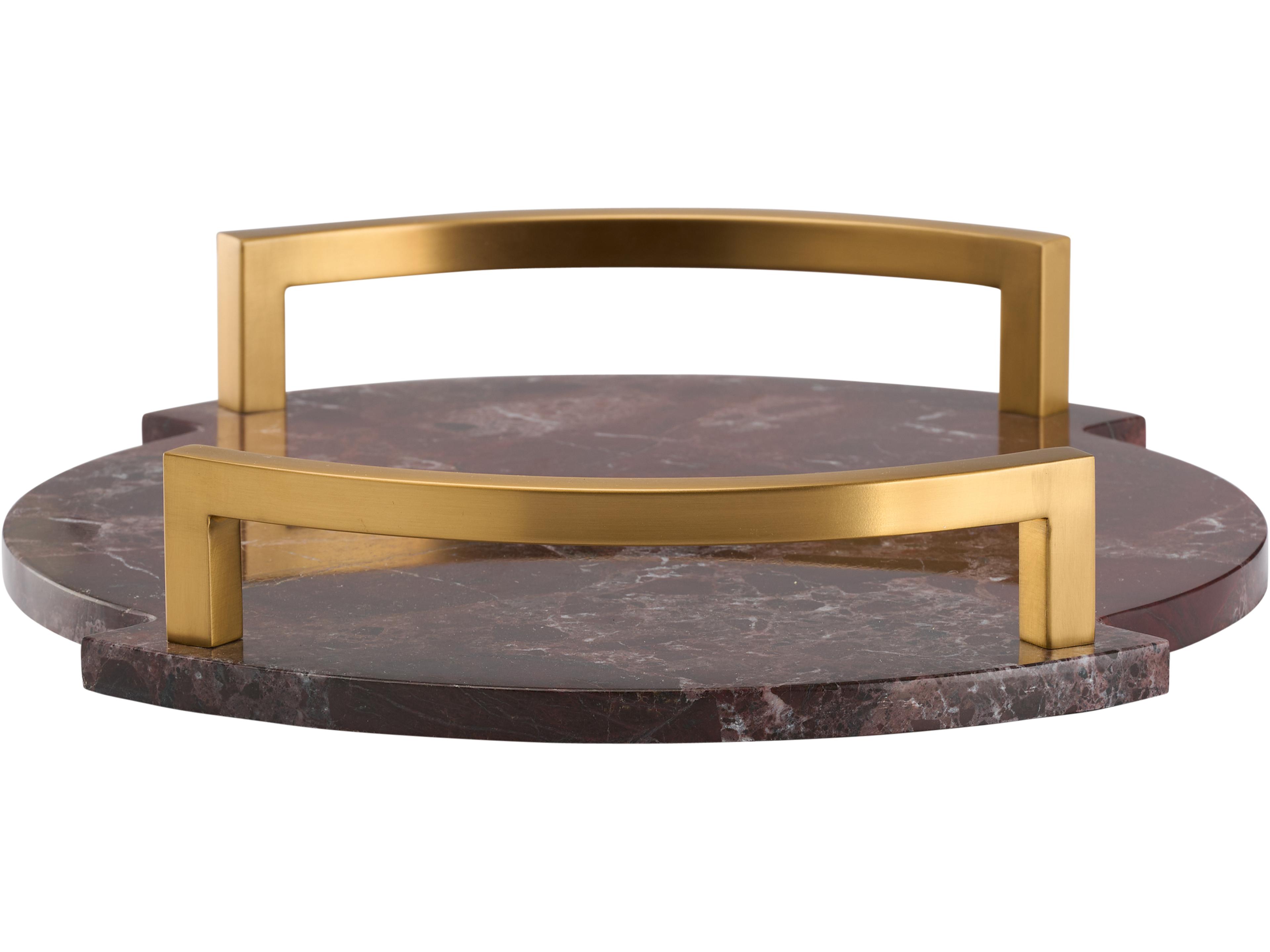 Wildwood Natural Dark Red Antique Brass Serving Tray