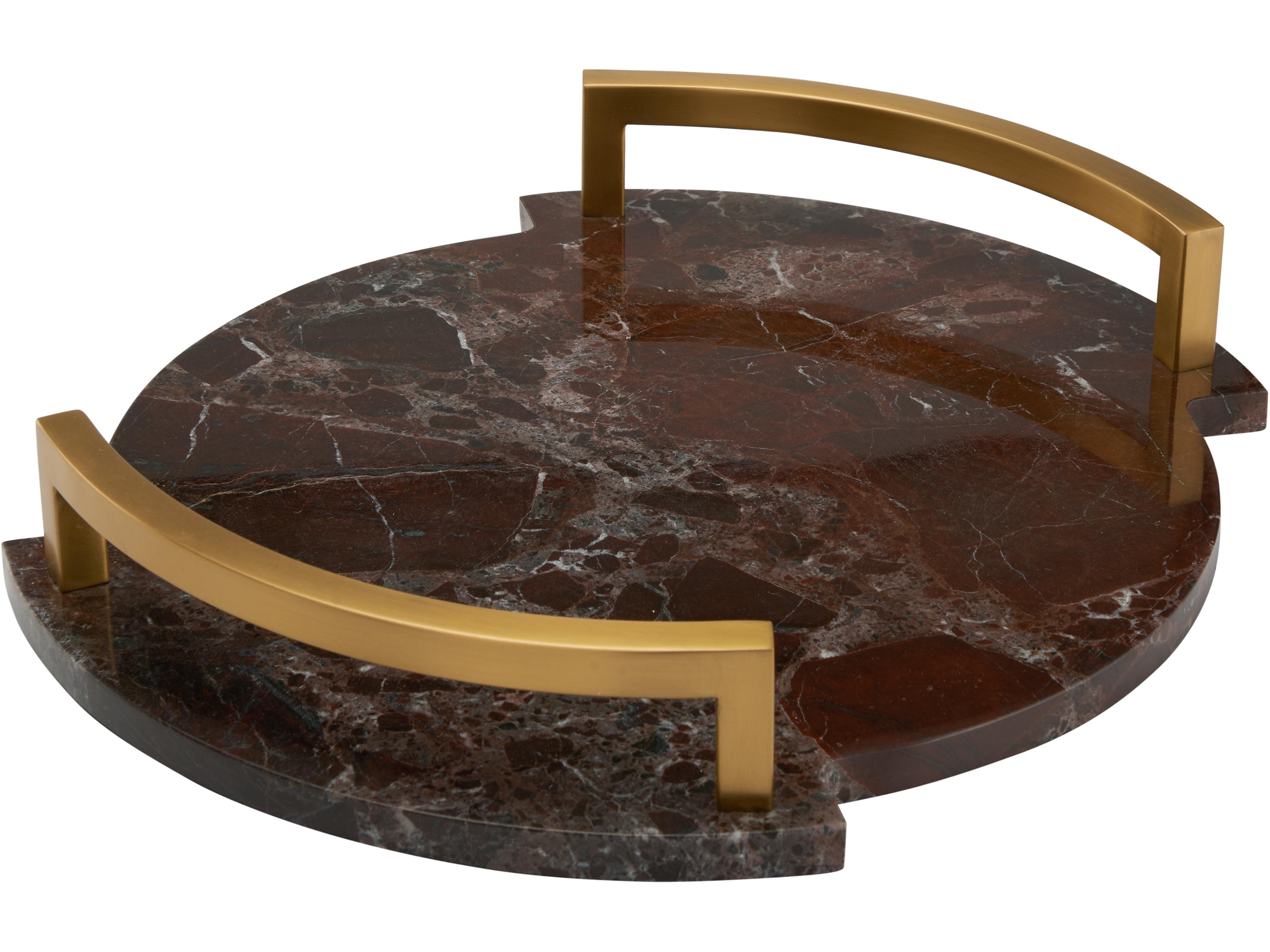 Wildwood Natural Dark Red Antique Brass Serving Tray