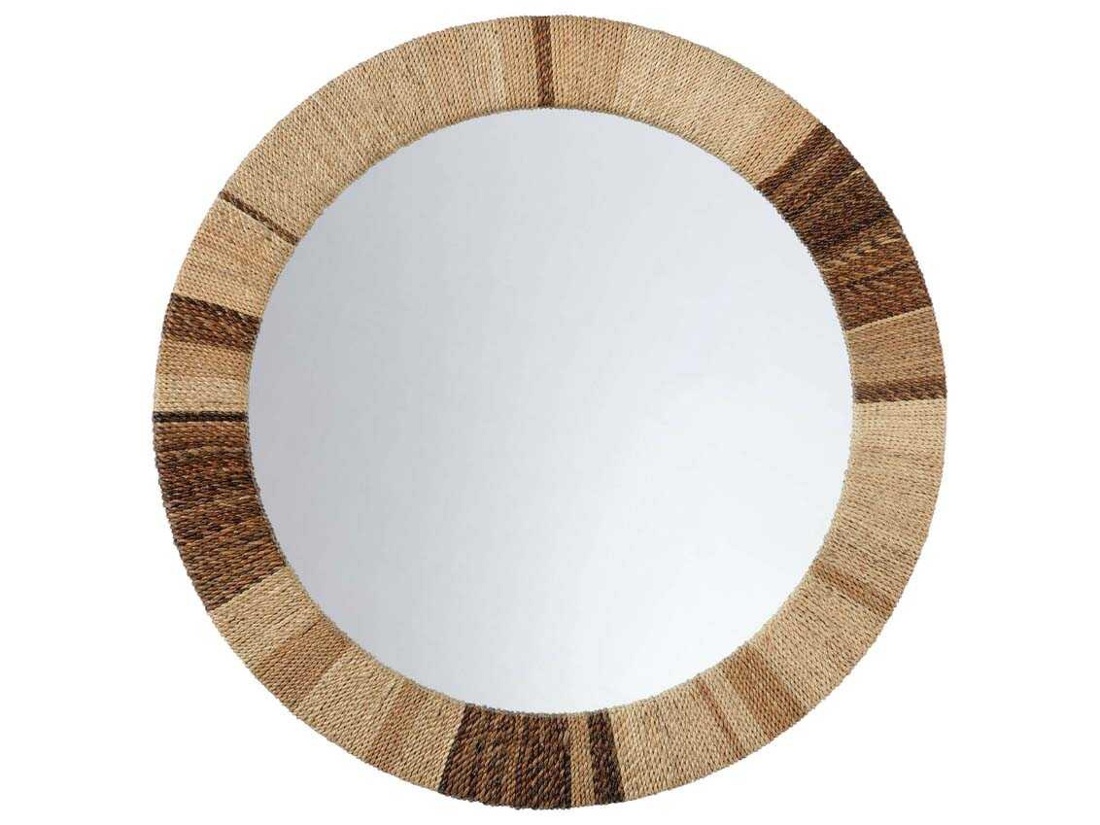 Calusa Brown Round Wall Mirror