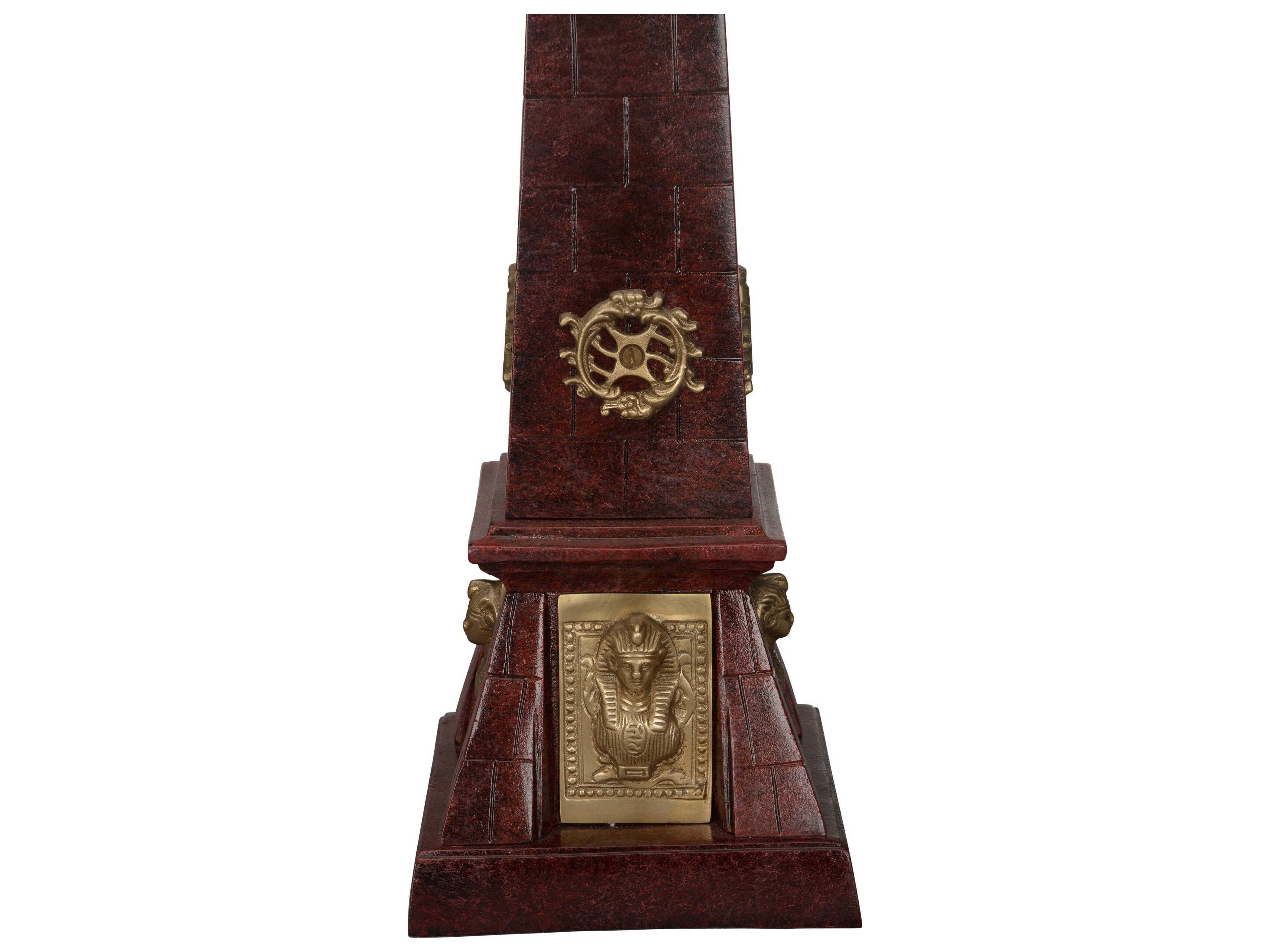 Wildwood Victory Faux Cherry Stone Antique Brass Obelisk