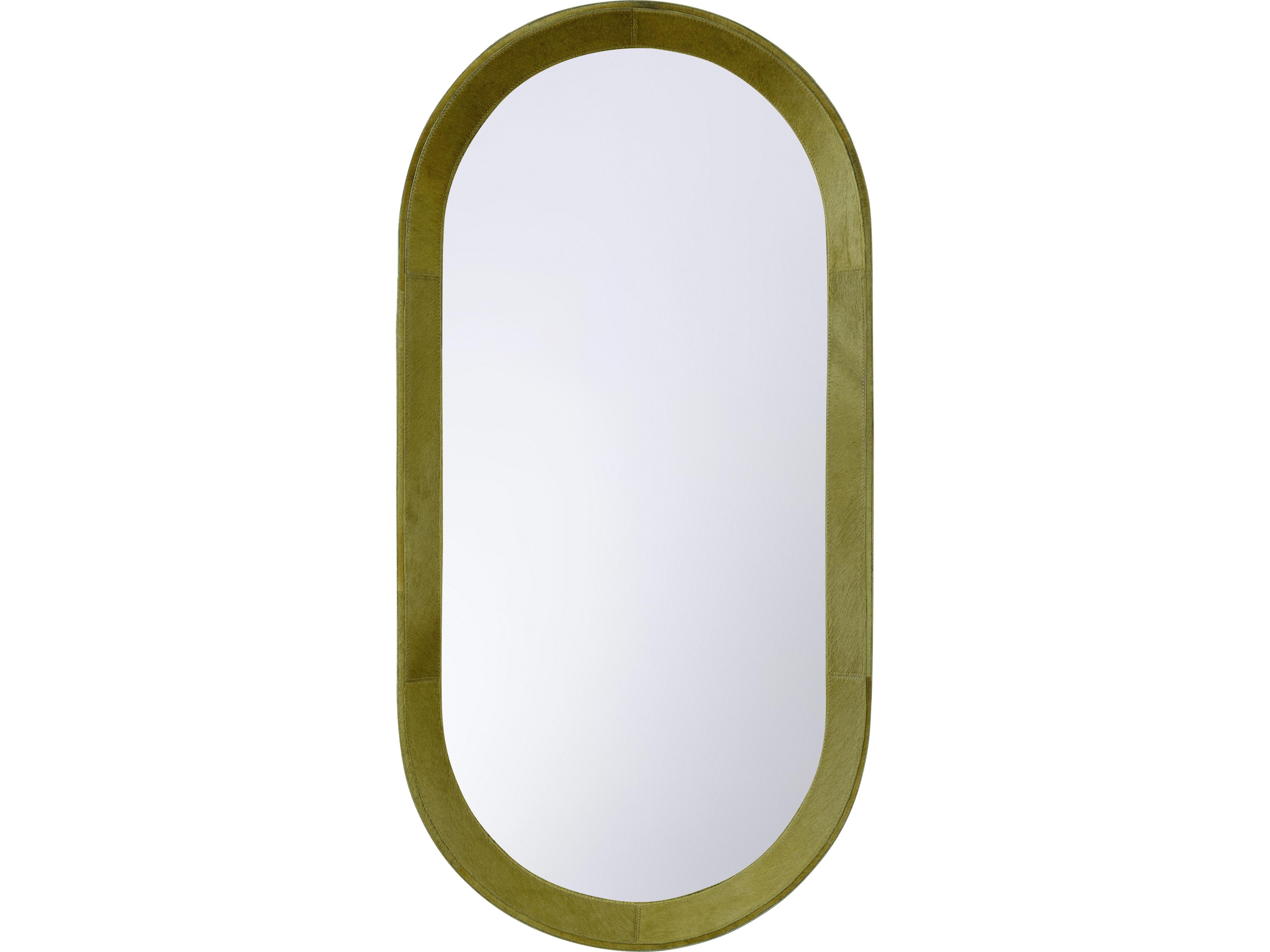 Green Clear Plain Wall Mirror Oval